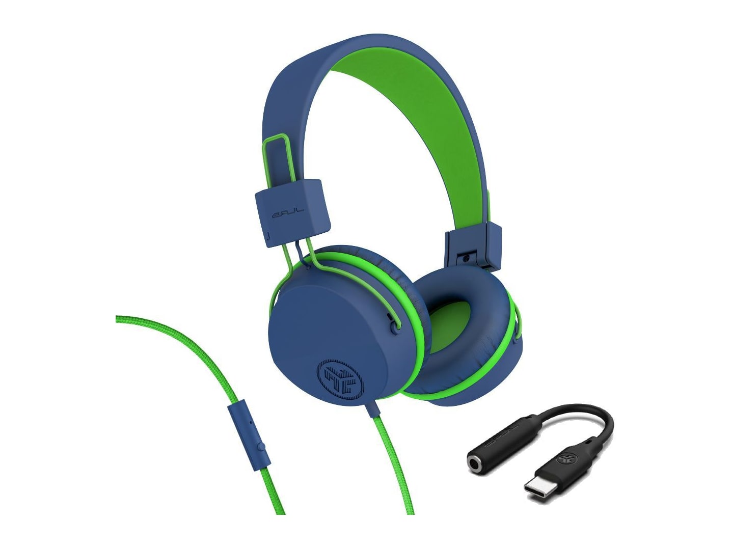 JLab - JBuddies Studio USB-C On-Ear Headphones - Blue/Green