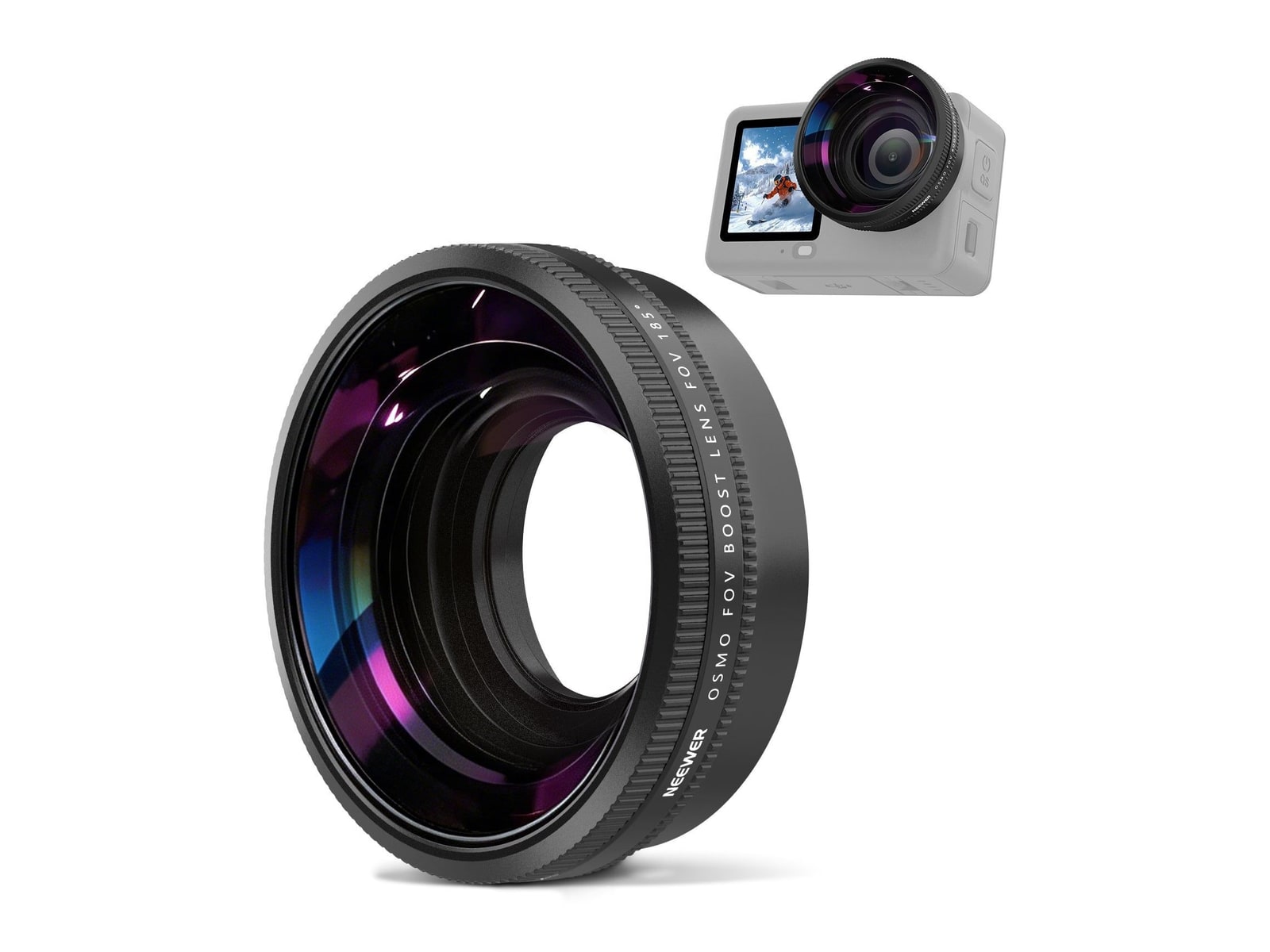 Neewer - FL-B52 185 FOV Wide Angle Lens Compatible with DJI Osmo Action 6 Camera Accessories