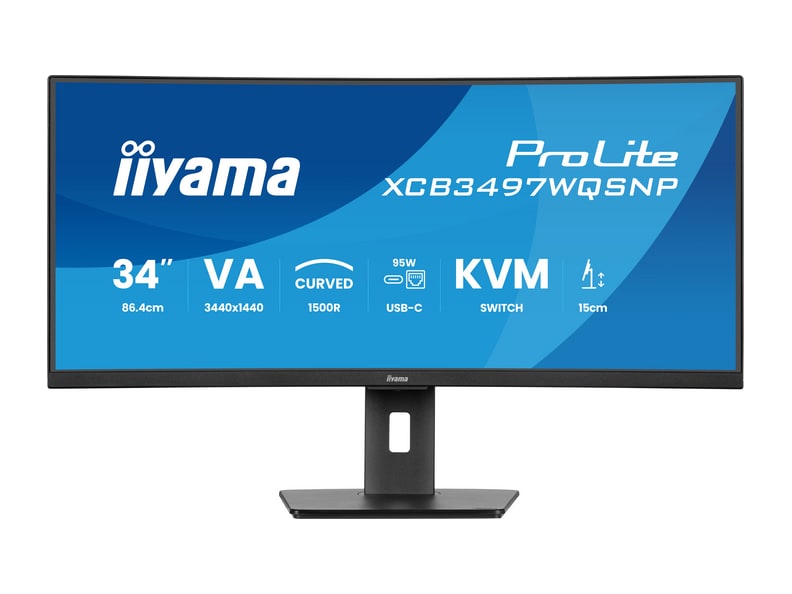 iiyama - 34" ProLite XCB3497WQSNP-B1 Curved UWQHD 120Hz Curved Monitors - Black