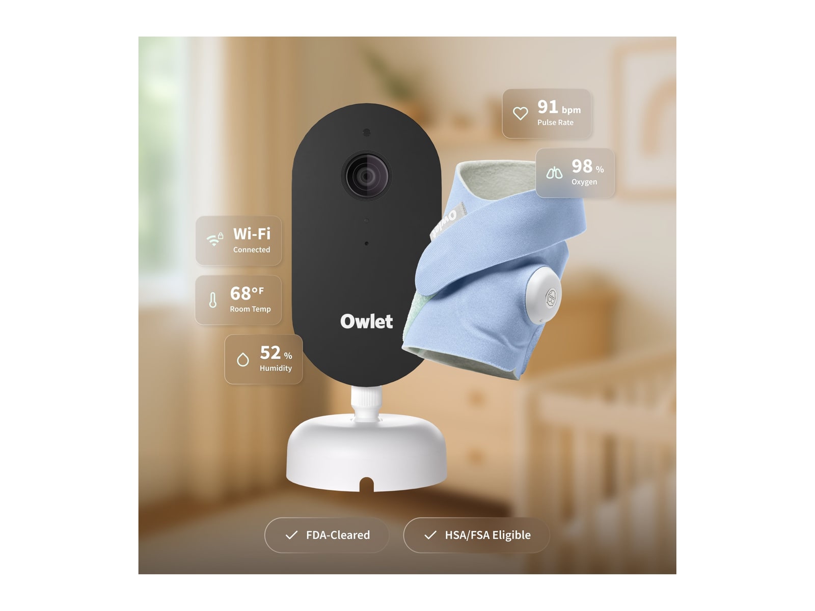 Owlet - Dream Duo (Gen 3) Blue Mist Baby Monitors