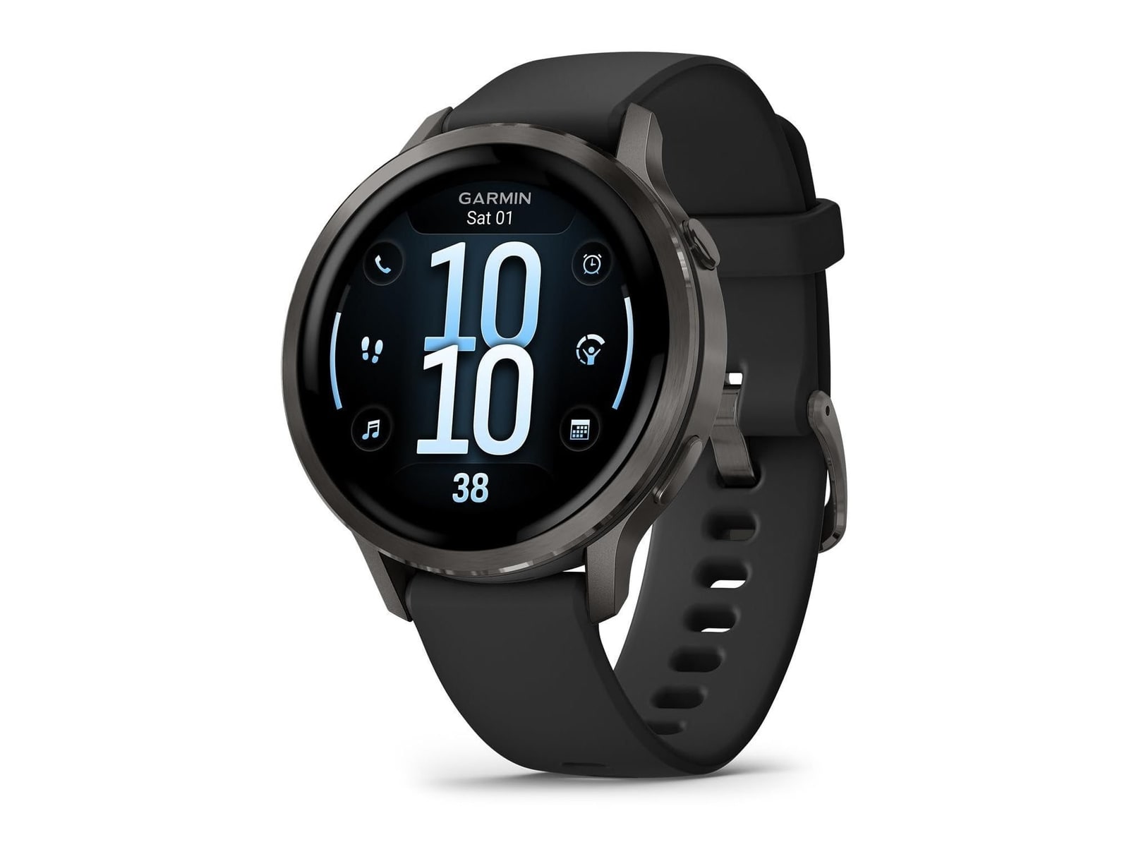 Garmin - Venu 4 - 41 mm, Slate with Black Band Smart Watches - Gray