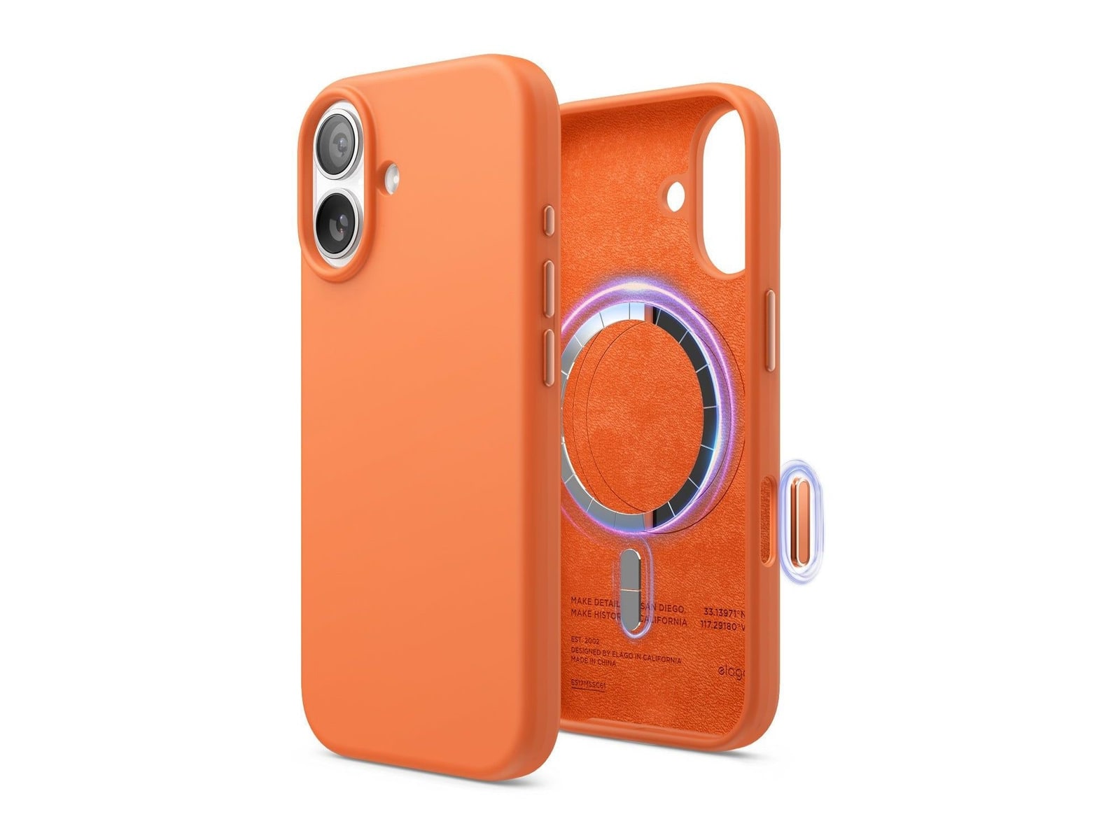 elago - MagSafe Silicone Case - iPhone 17 - Orange