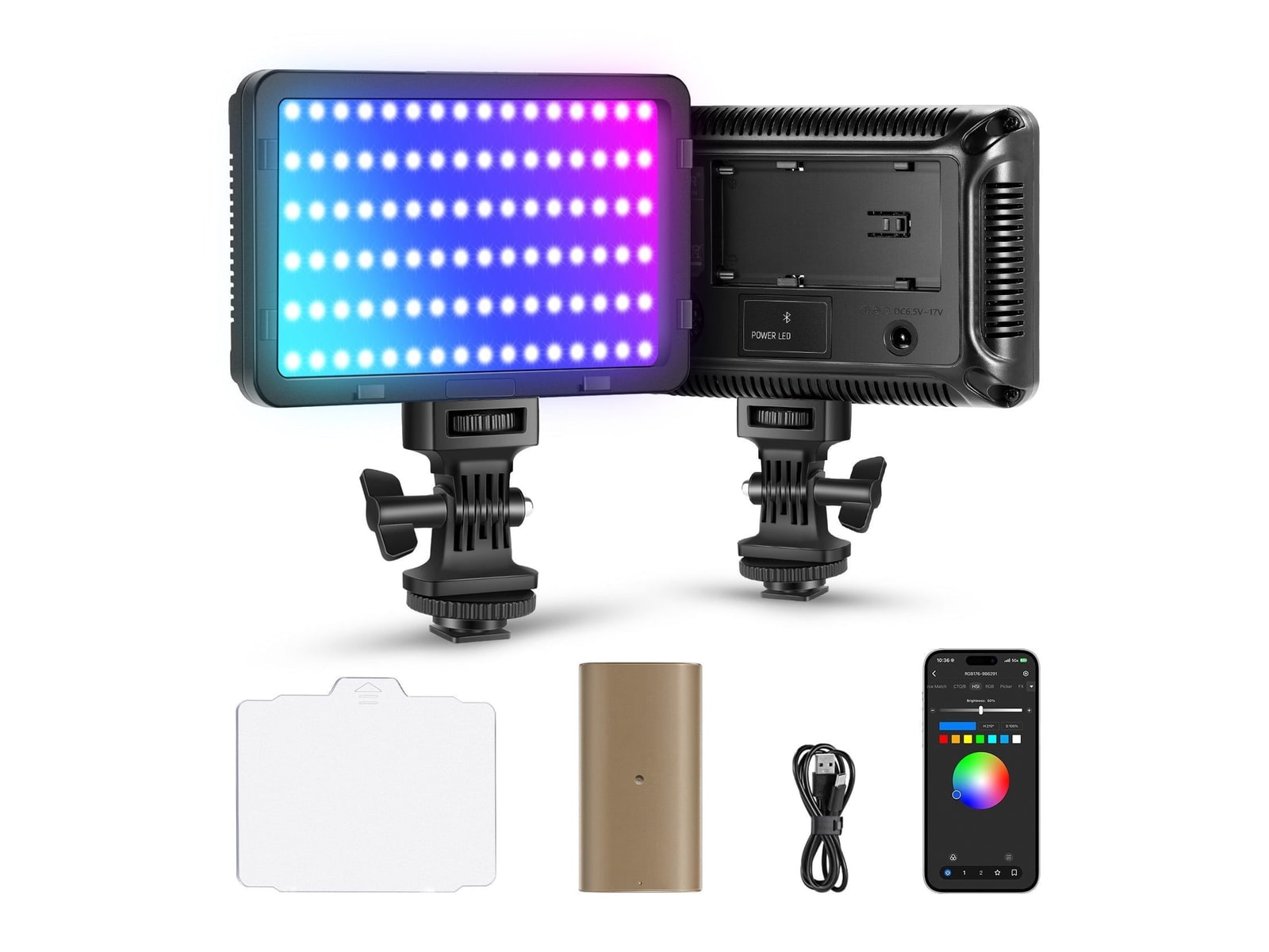 Neewer - RGB176 LED Camera Video Light with Battery Camera Accessories