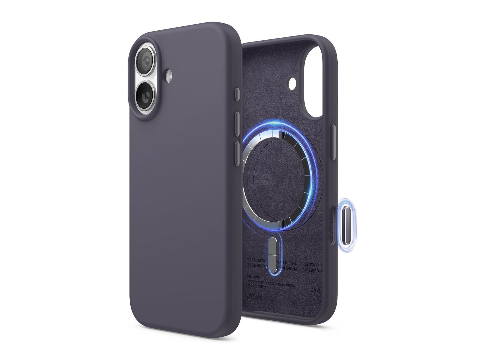 elago - MagSafe Silicone Case - iPhone 17 - Deep Lavender