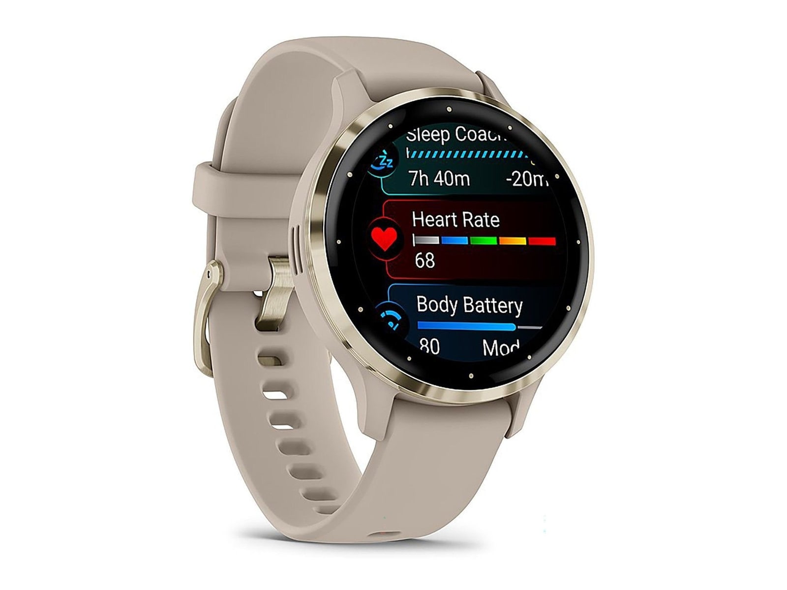 Garmin - Venu 3S, Soft Gold Stainless Steel Bezel with French Gray Case Smart Watches - Gray