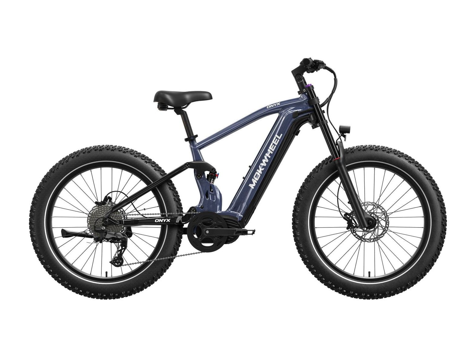 Mokwheel - Onyx Black and Blue Electric Bikes