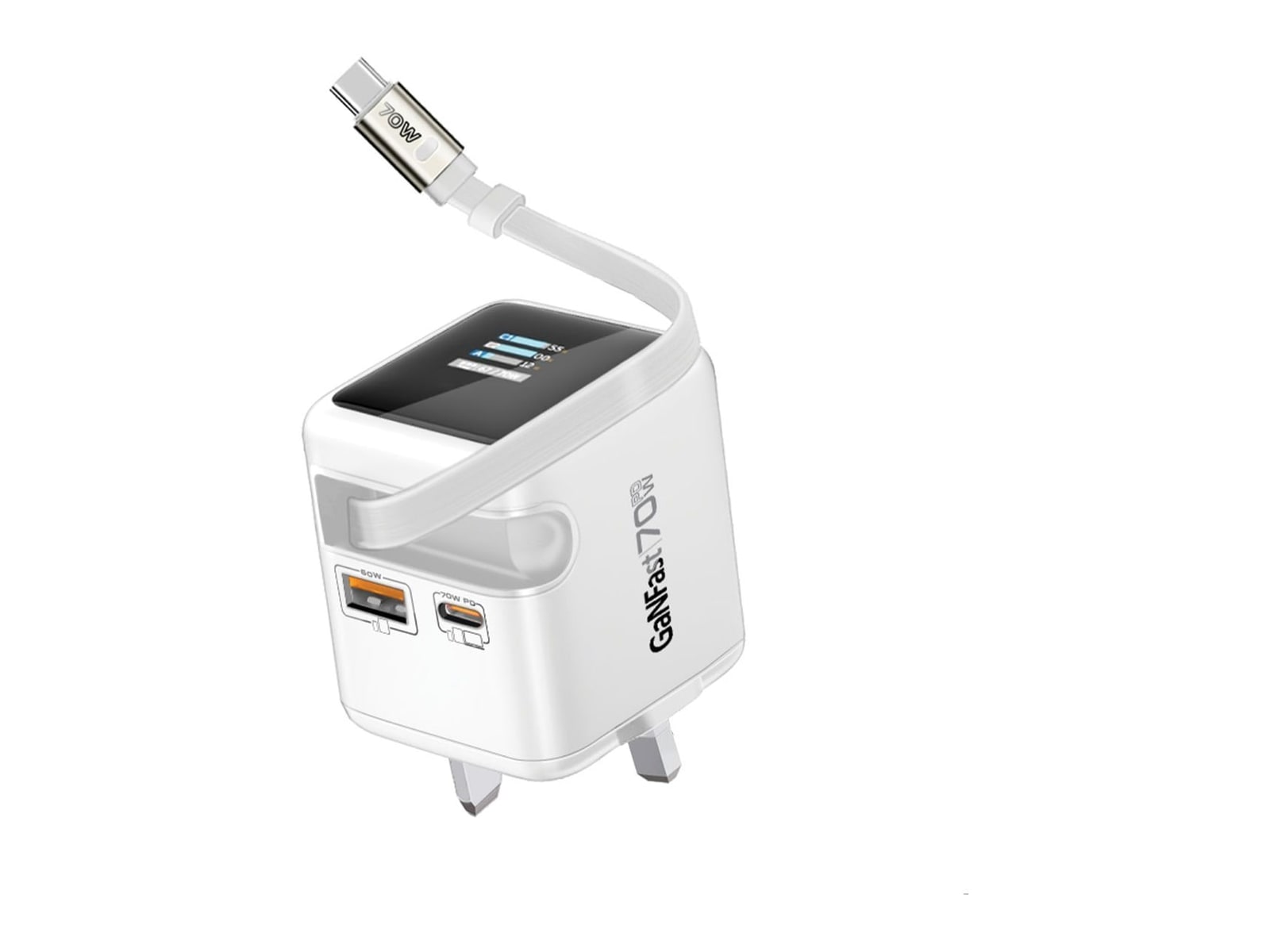 Promate - Cubix-R70 White Wall Chargers