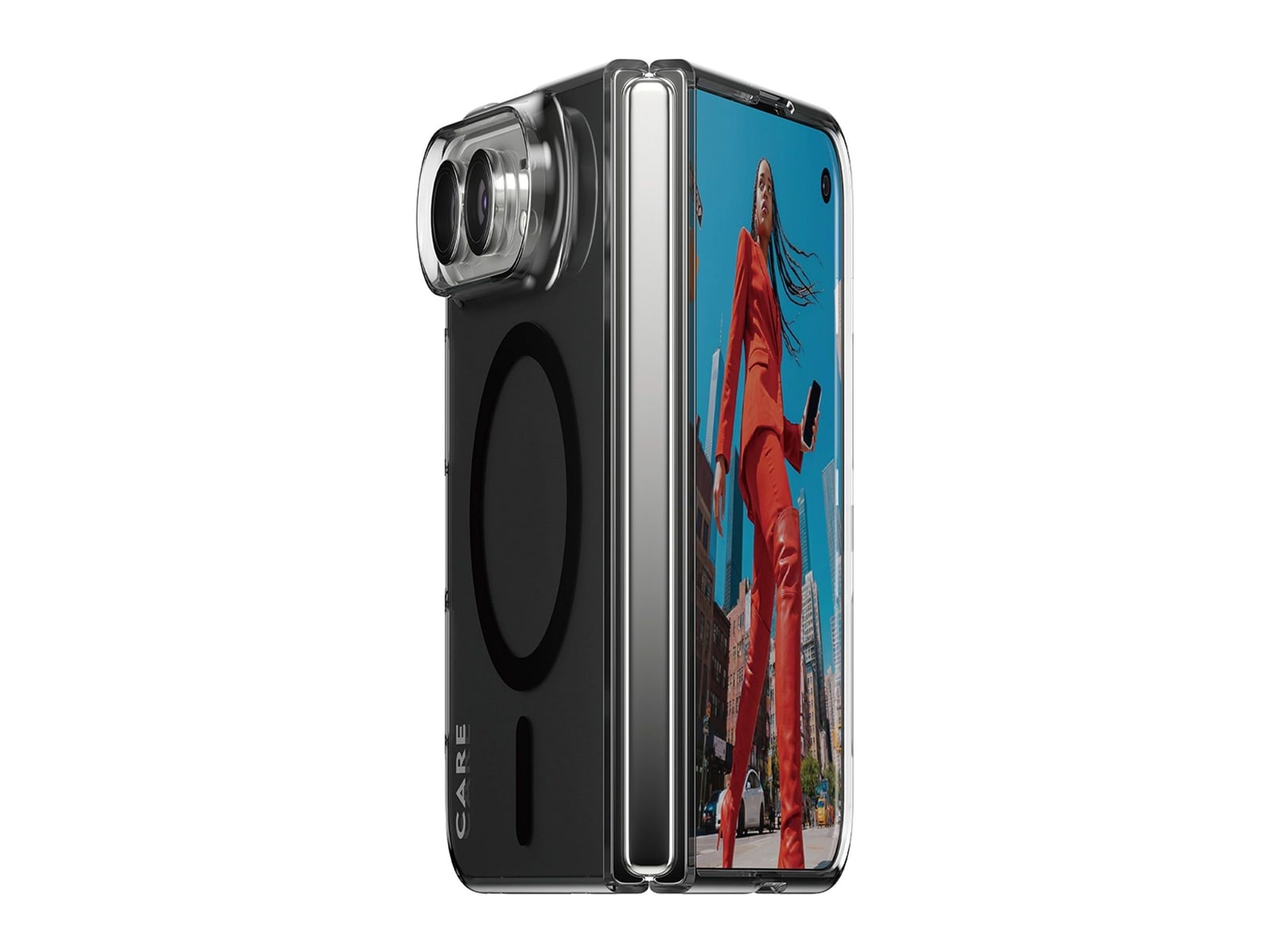 PanzerGlass - CARE SL1M Case Smokey w. Black MagSafe iPhone Duo