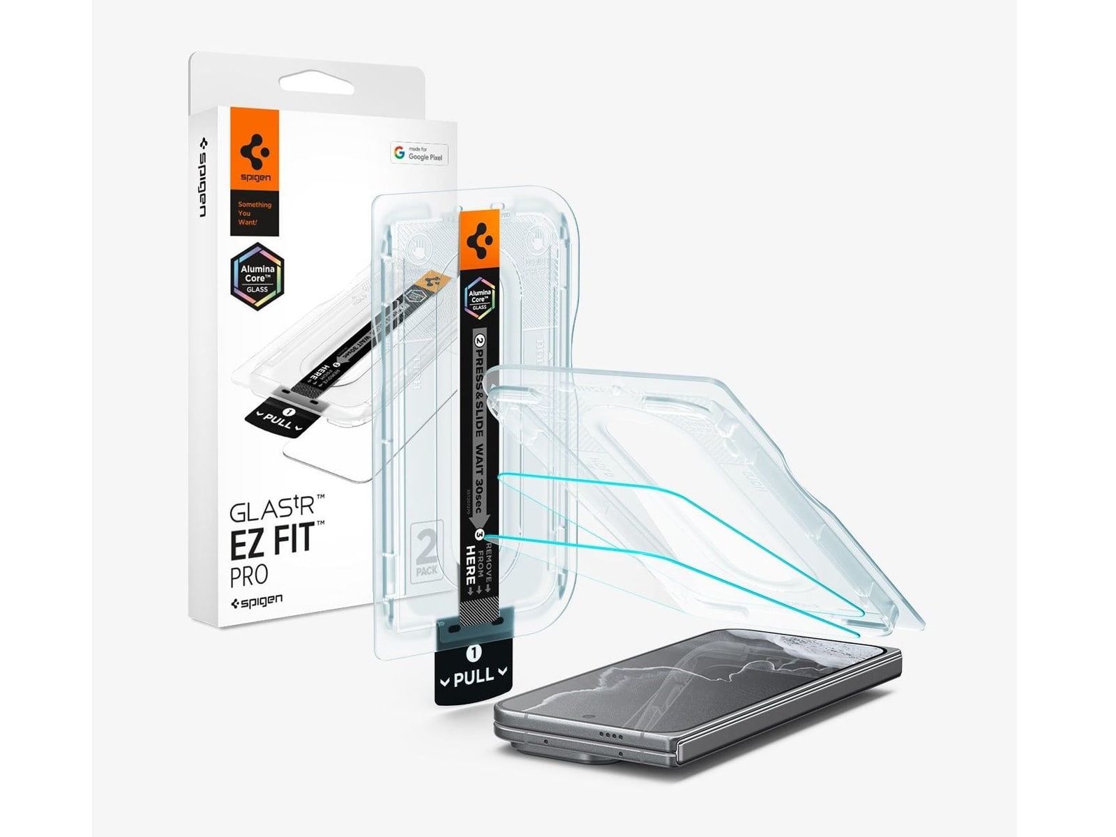 Spigen - GLAS.tR EZ Fit Pro - Pixel 11 Pro Fold - Clear