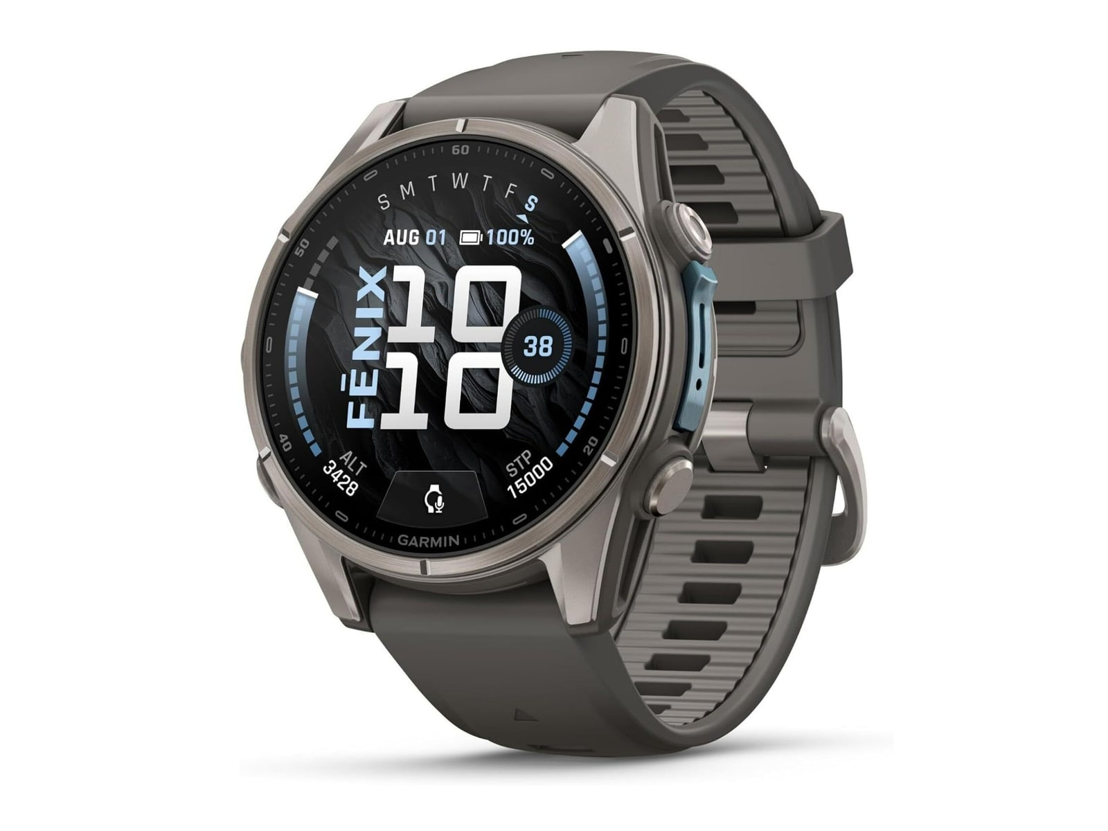 Garmin - fenix 9 43mm AMOLED GPS (Titanium/Pebble Gray) Smart Watches - Gray