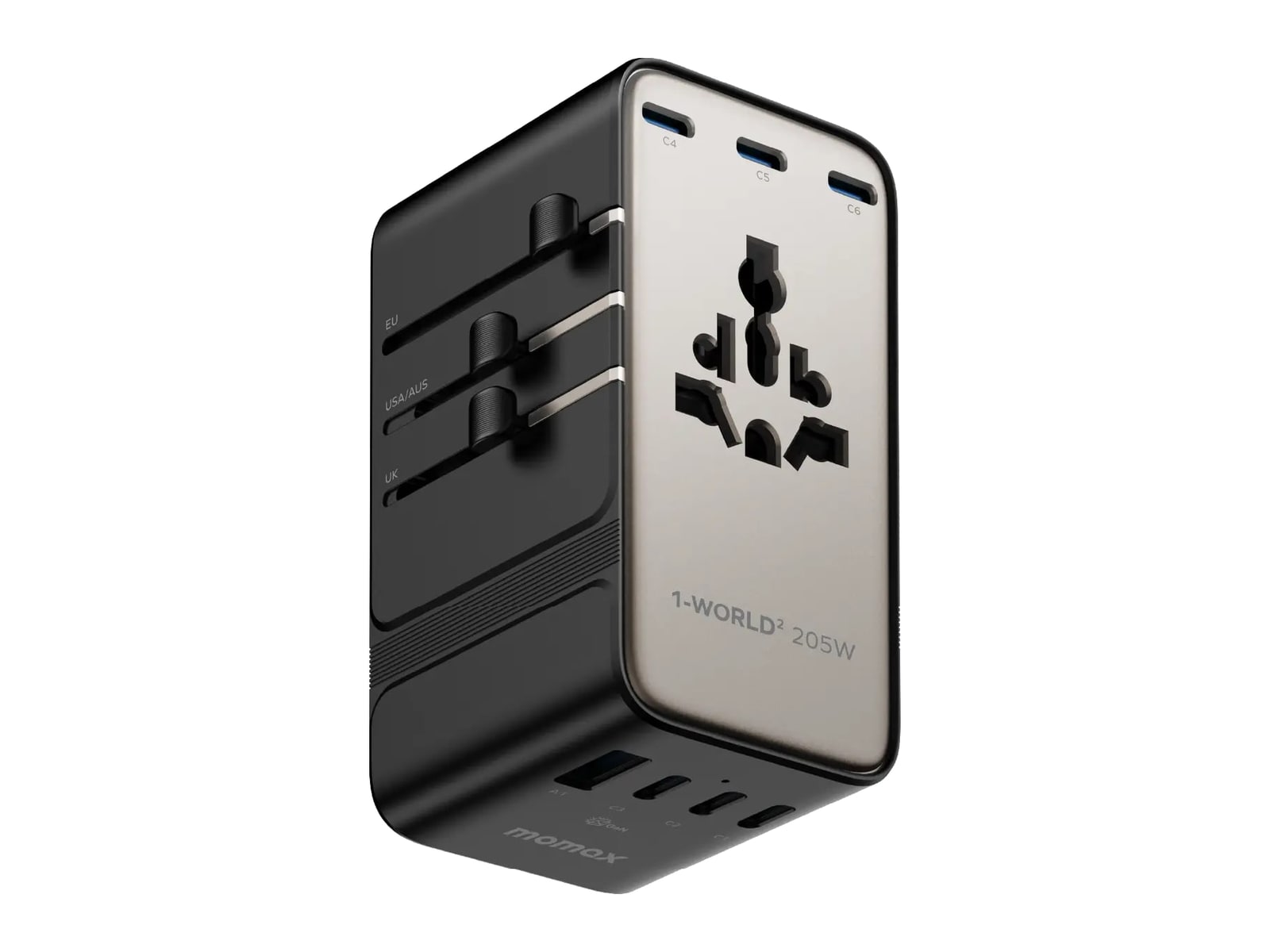 MOMAX - 1-World2 205W All-in-One Travel Adapter Titanium Wall Chargers