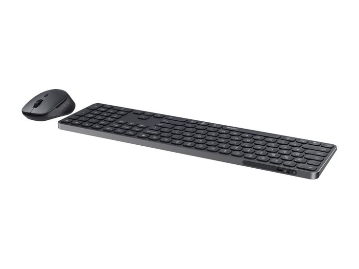 Rapoo - 9810M Ultra-slim Keyboard and Mouse Combo Wireless Keyboards - Dark Gray