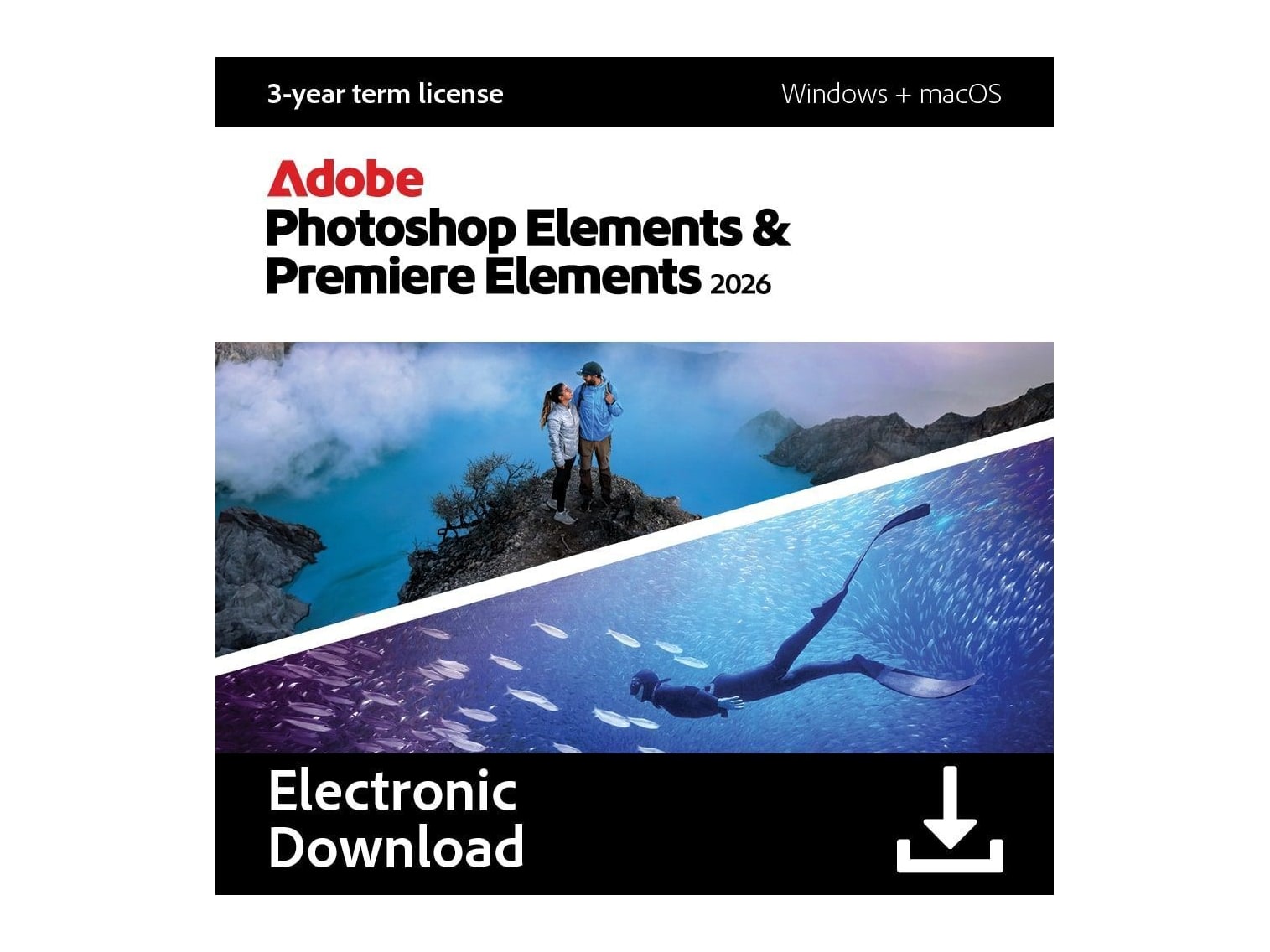 Adobe - Photoshop Elements 2026 & Premiere Elements 2026 (3-Year Term License) Photo Editing Software