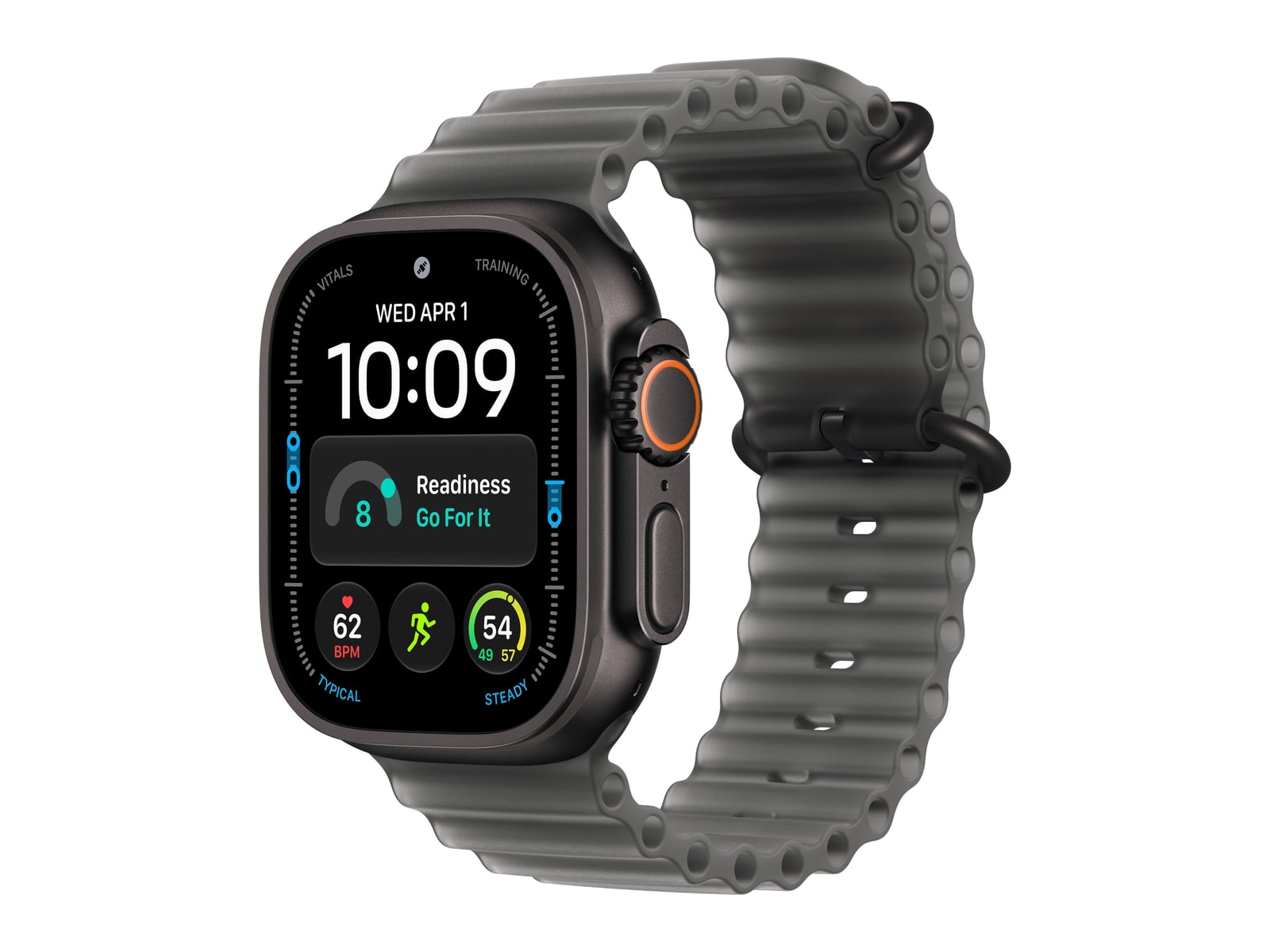 Apple Watch Ultra 4 GPS + Cellular 49mm Black Titanium Case with Translucent Black Ocean Band