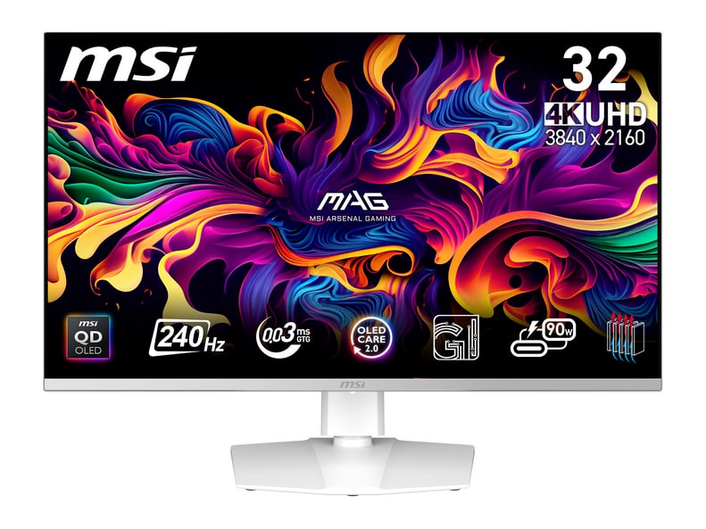 MSI - 31.5" MPG 321URXWDE 4K UHD 240Hz OLED Monitors - White