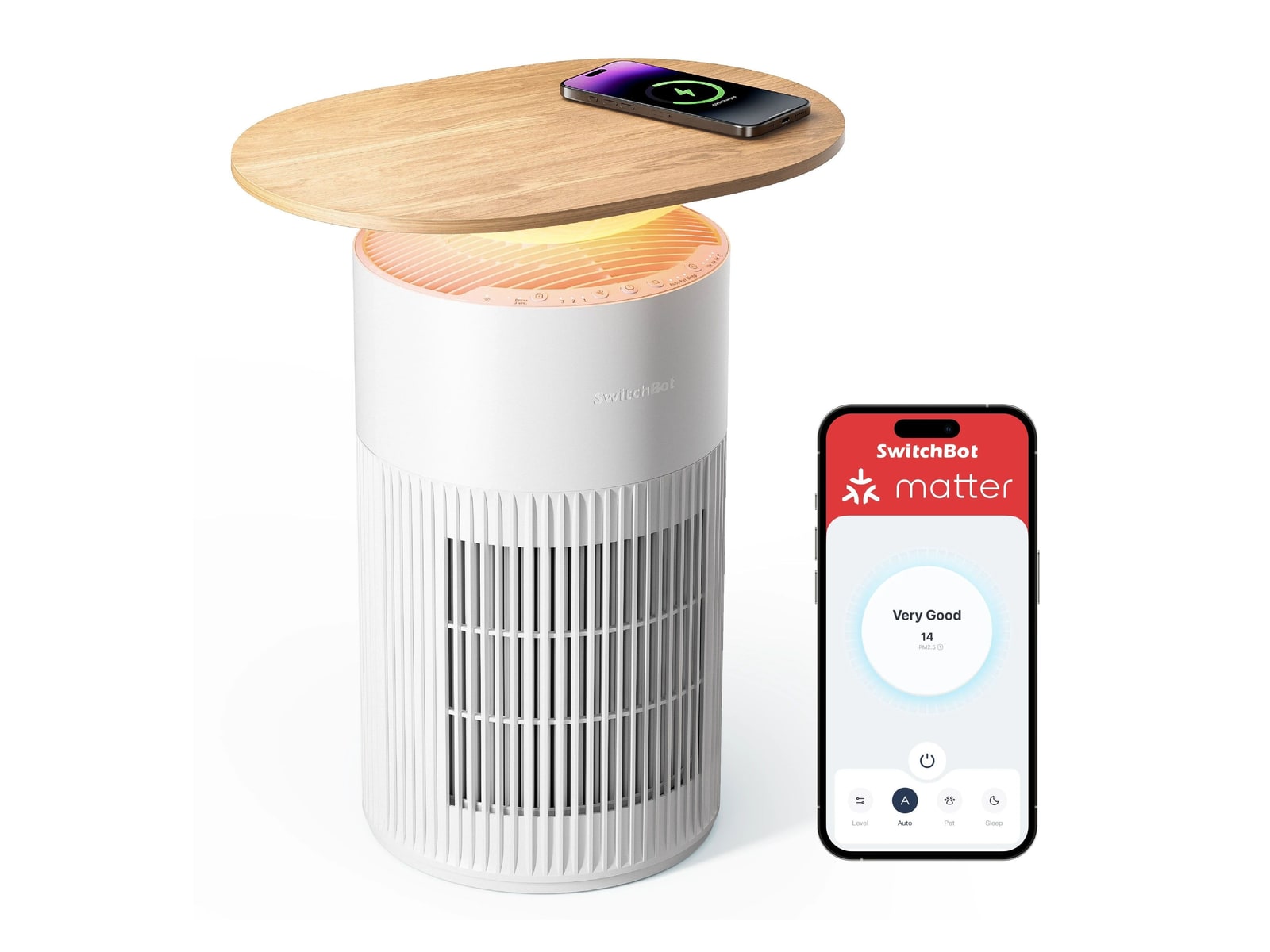 SwitchBot - Air Purifier Table Smart Appliances - White