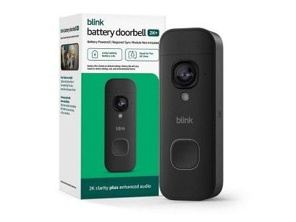 Blink - Battery Doorbell 2K+ Add-On Camera Black Video Doorbells