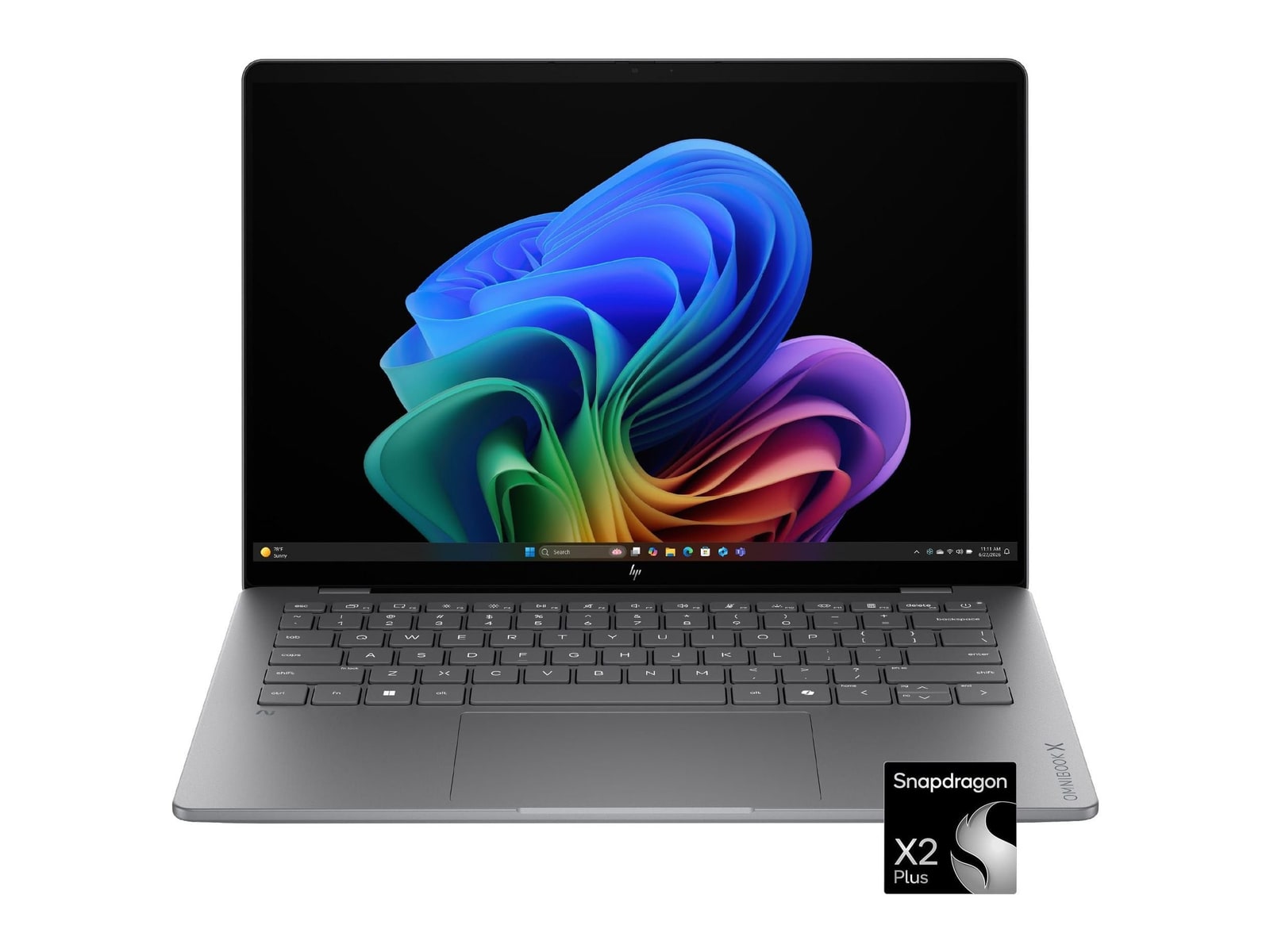 HP - OmniBook X 14-KR1013DX 14" - Snapdragon X2 Plus X2P-42-100 chip - 16GB Memory - 512GB SSD - Meteor Silver