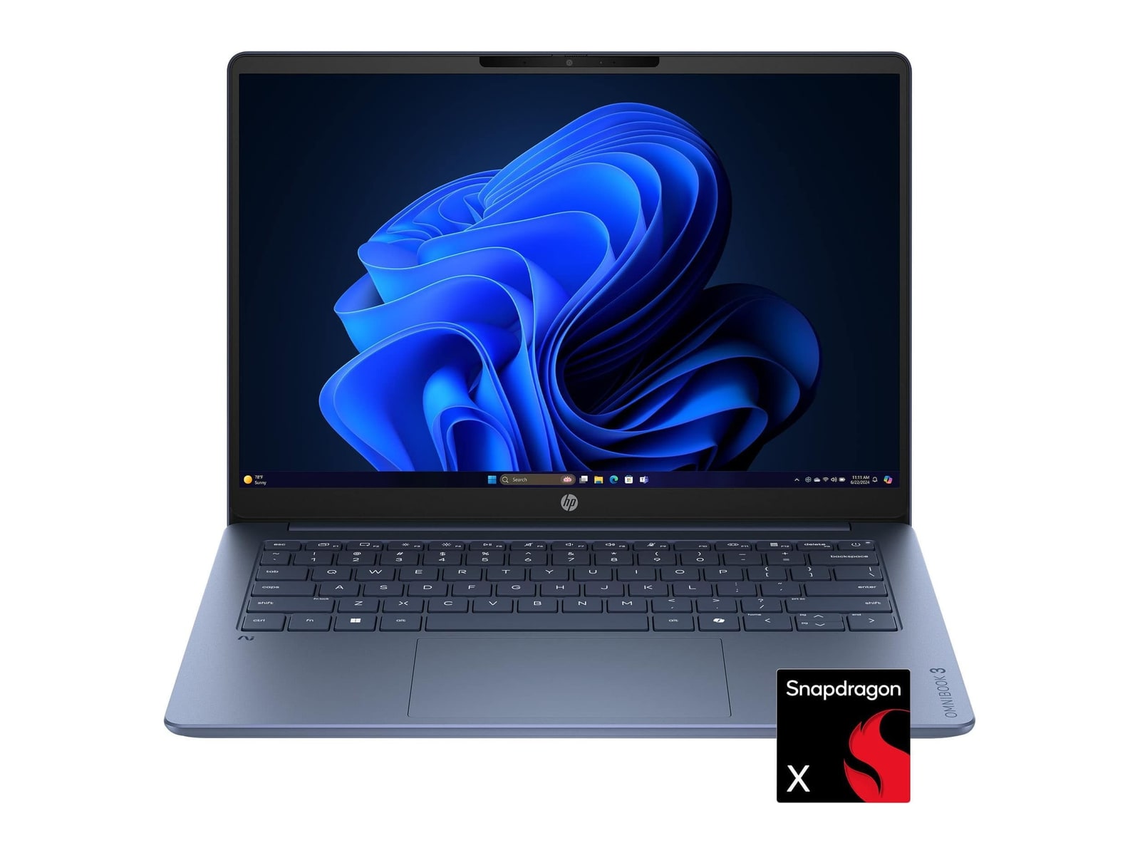 HP - OmniBook 3 14-hz0088dx 14" - Snapdragon X X1-26-100 chip - 8GB Memory - 256GB SSD - Starlit Blue