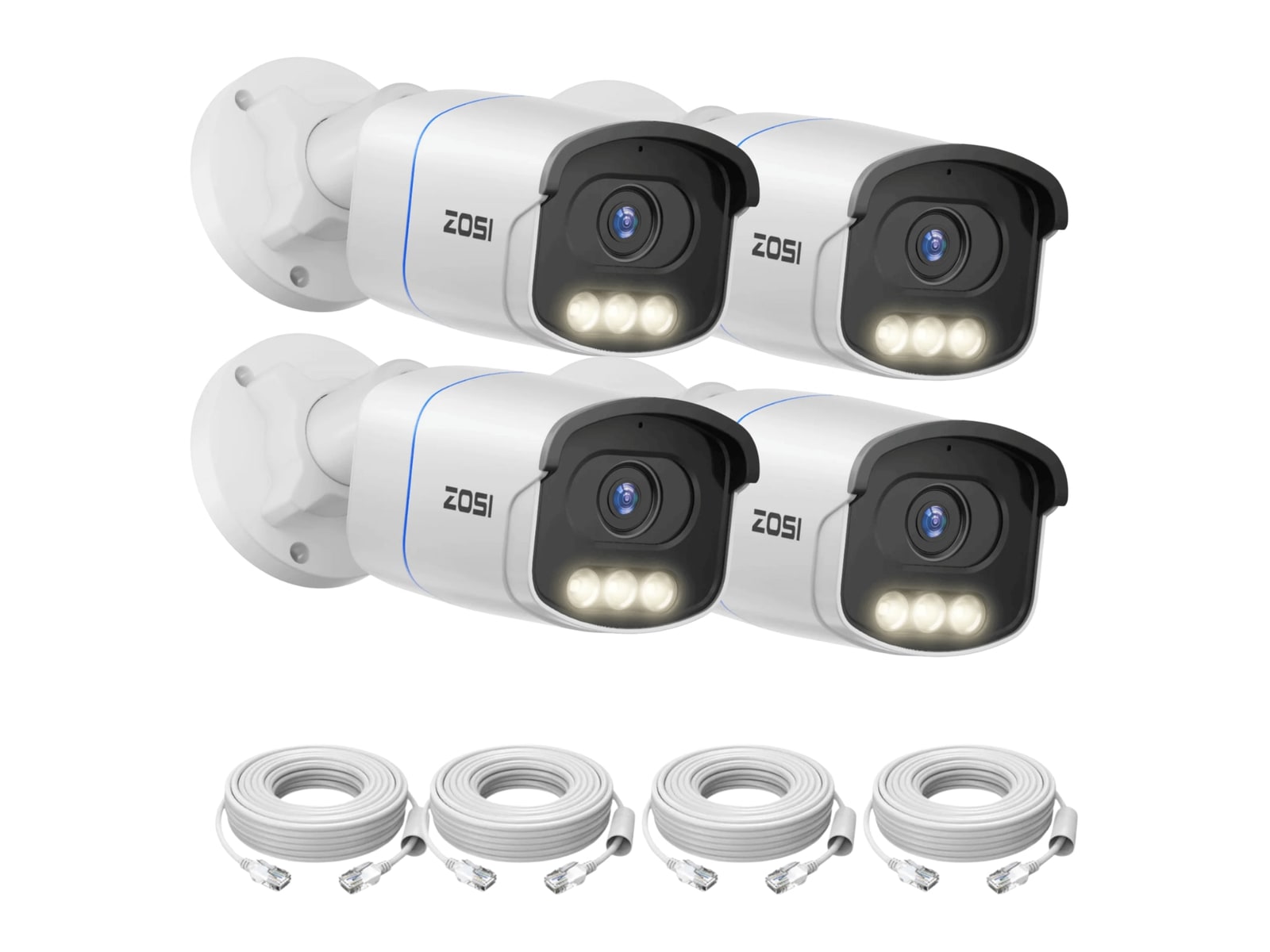 ZOSI - C186A 4K PoE - 4-Camera Security Cameras