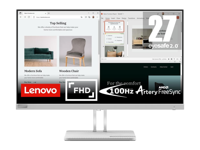 Lenovo - 27" L27e-40 Full HD 100Hz Professional Monitors
