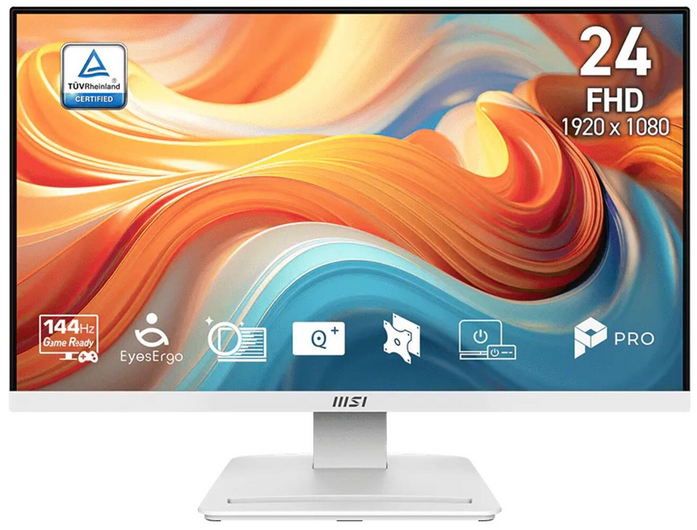 MSI - 23.8" PRO MP241WDE E14V Full HD 144Hz Professional Monitors - White