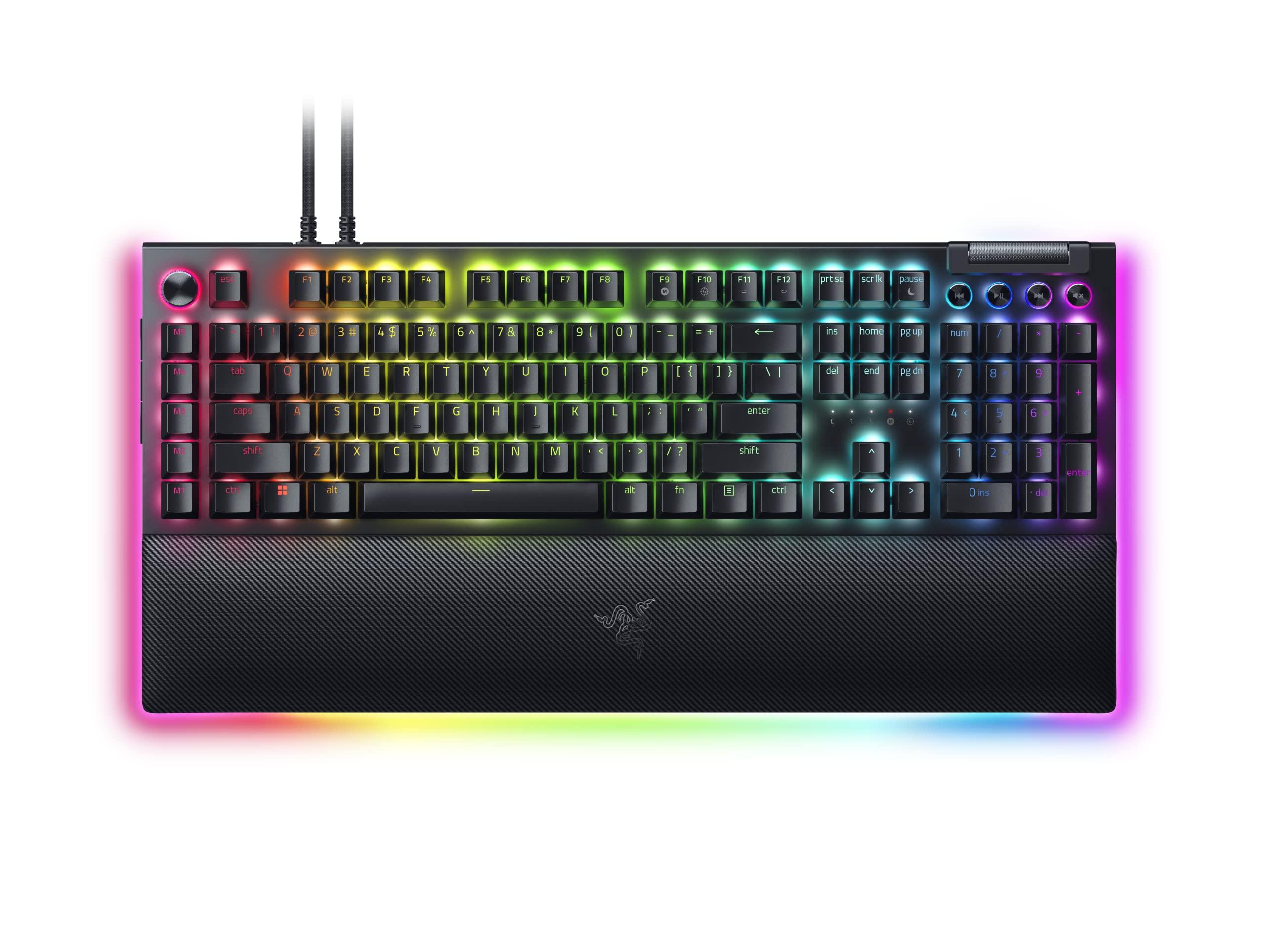 Razer - BlackWidow V4 Pro Yellow Switch Mechanical Keyboards - Black