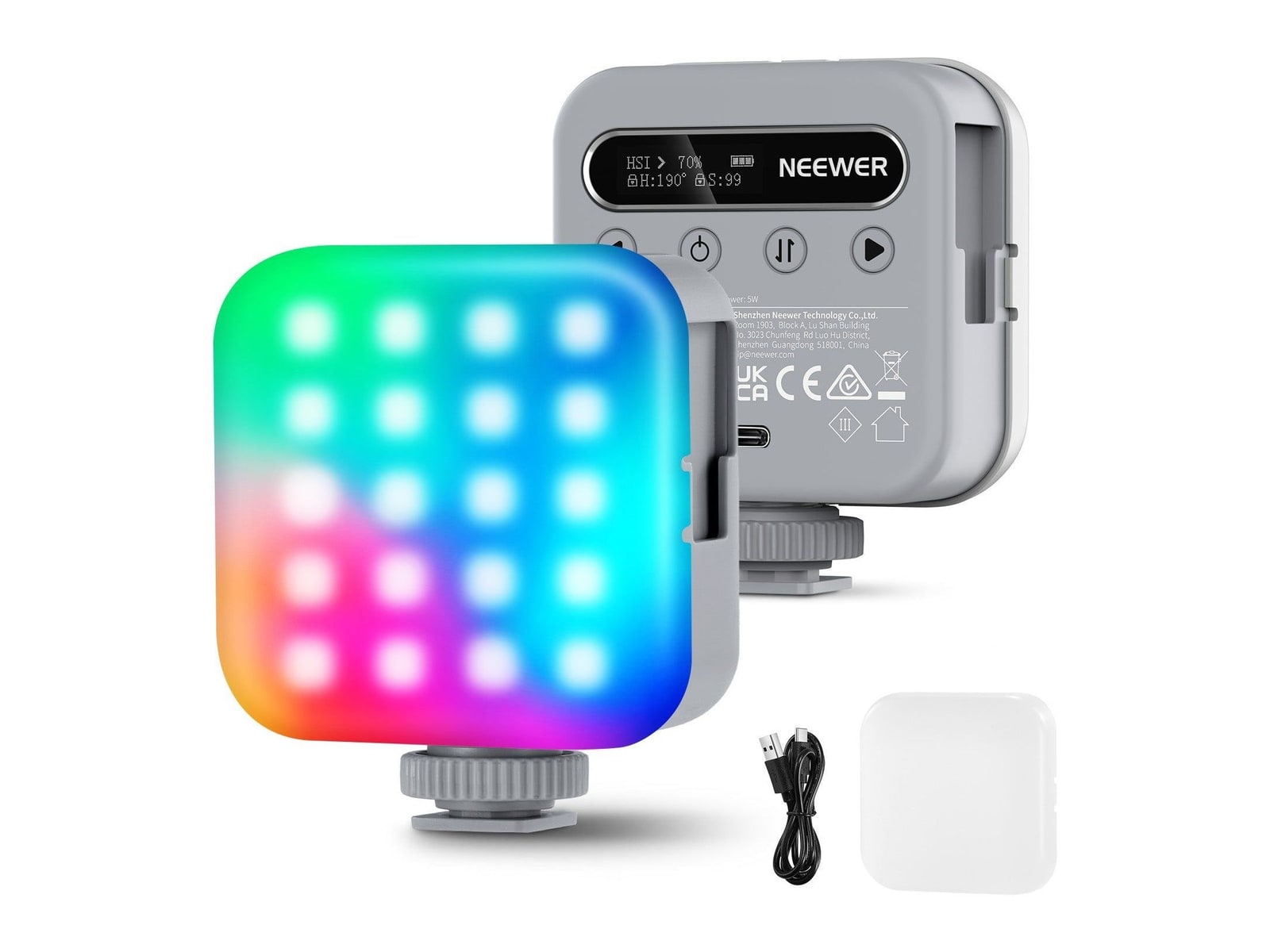 Neewer - BASICS BL60C Magnetic RGB Video Light Camera Accessories