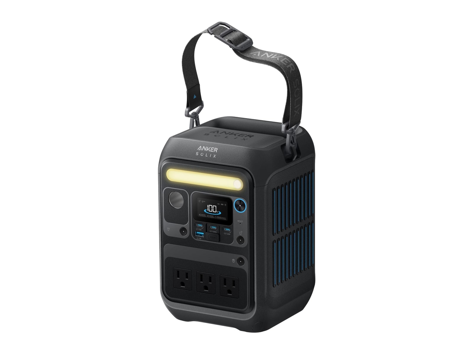 Anker - SOLIX C300X Portable Power Station 288Wh Portable Power Stations - Black