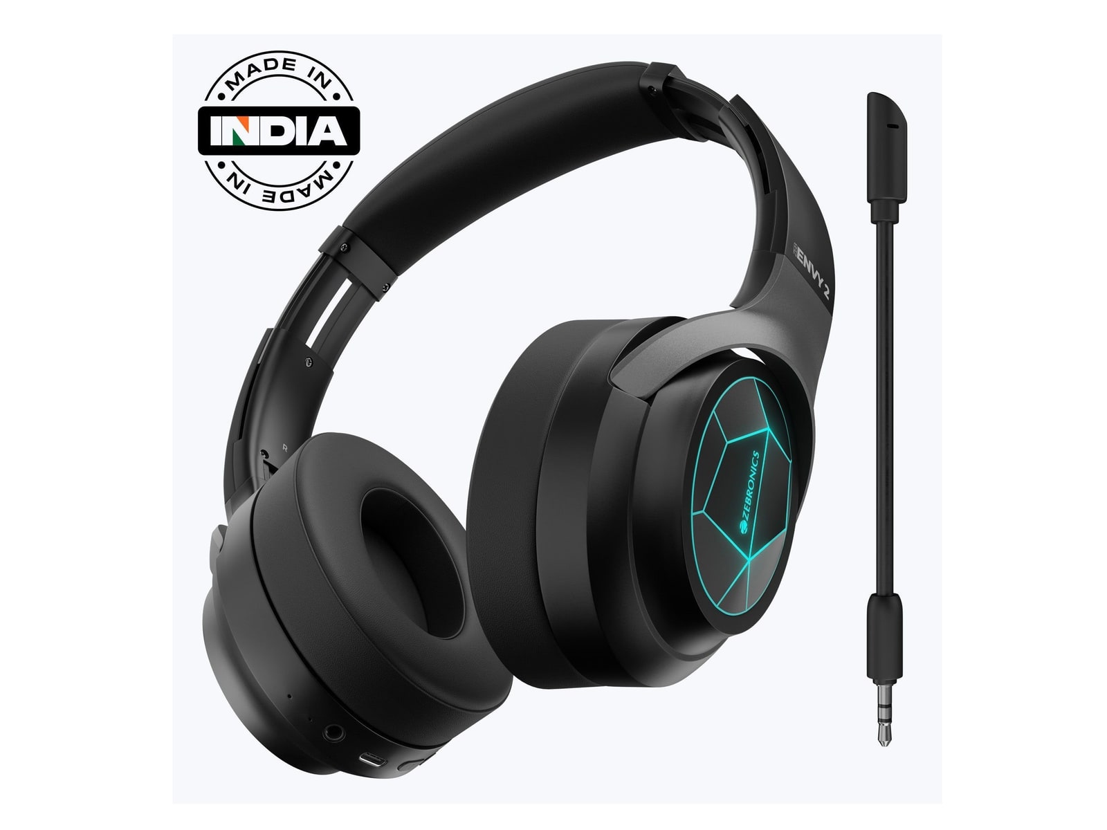 Zebronics - Zeb Envy 2 Over-Ear Headphones - Black