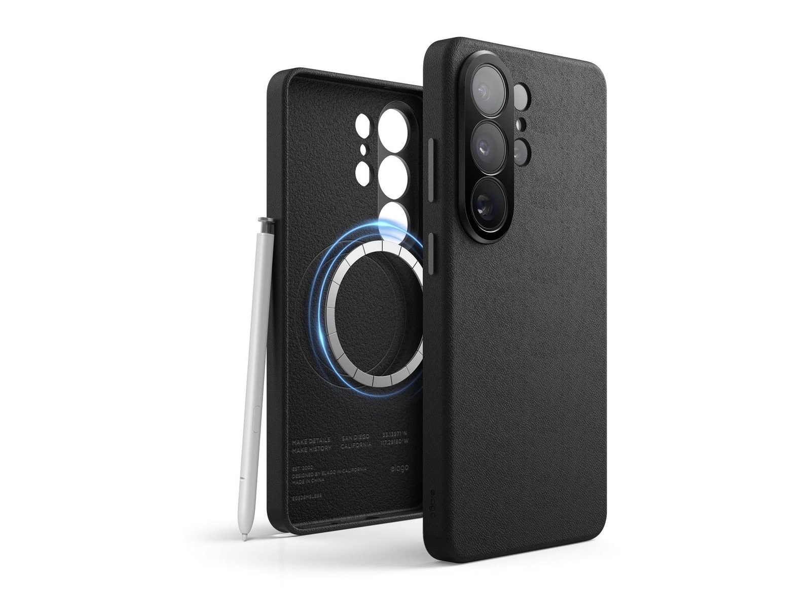 elago - Magnetic Leather Case - Galaxy S26 Ultra - Black