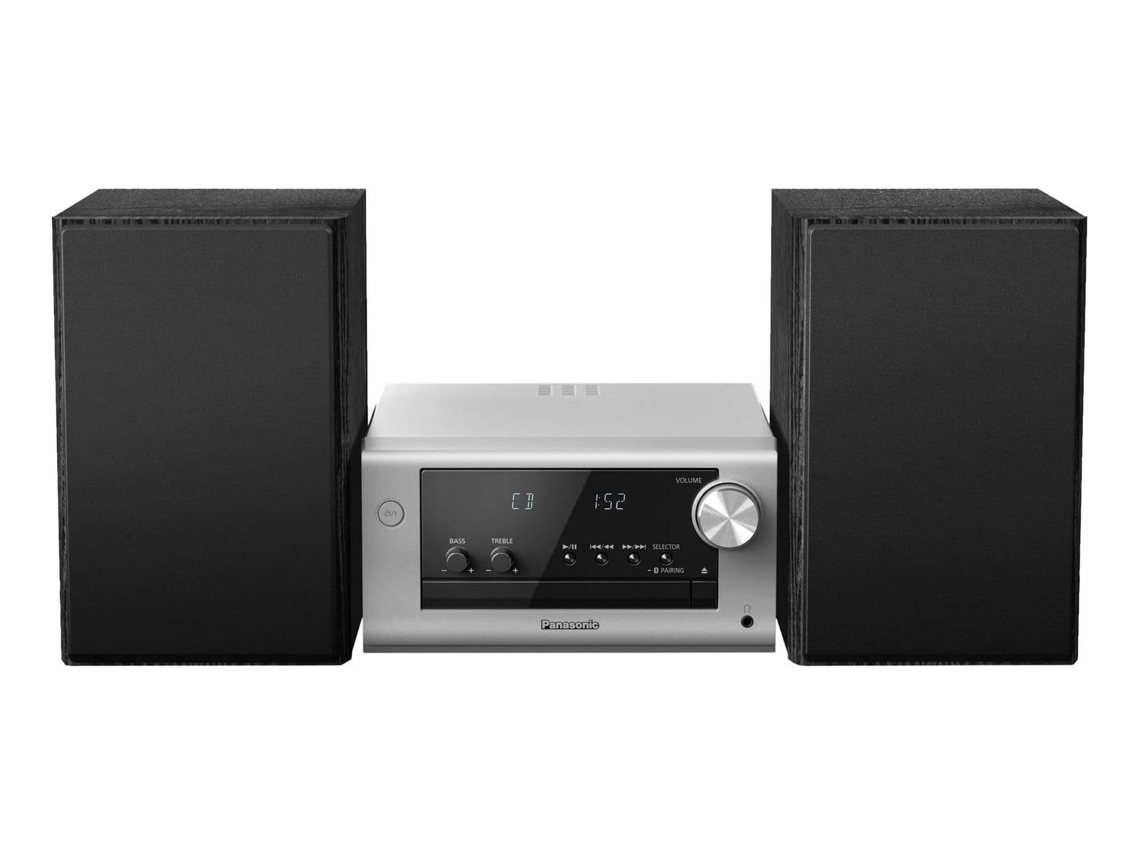 Panasonic - SC-PM704 Bluetooth Turntables & CD Players - Silver