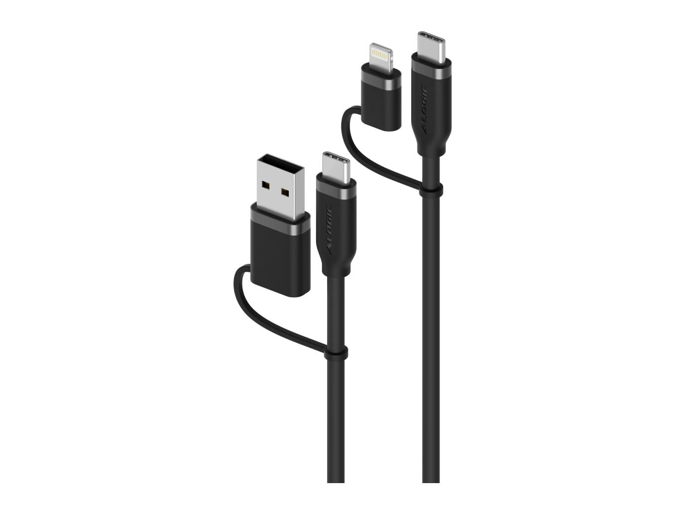 ALOGIC - 4-in-1 100W Silicone 1.5m Black Charging Cables