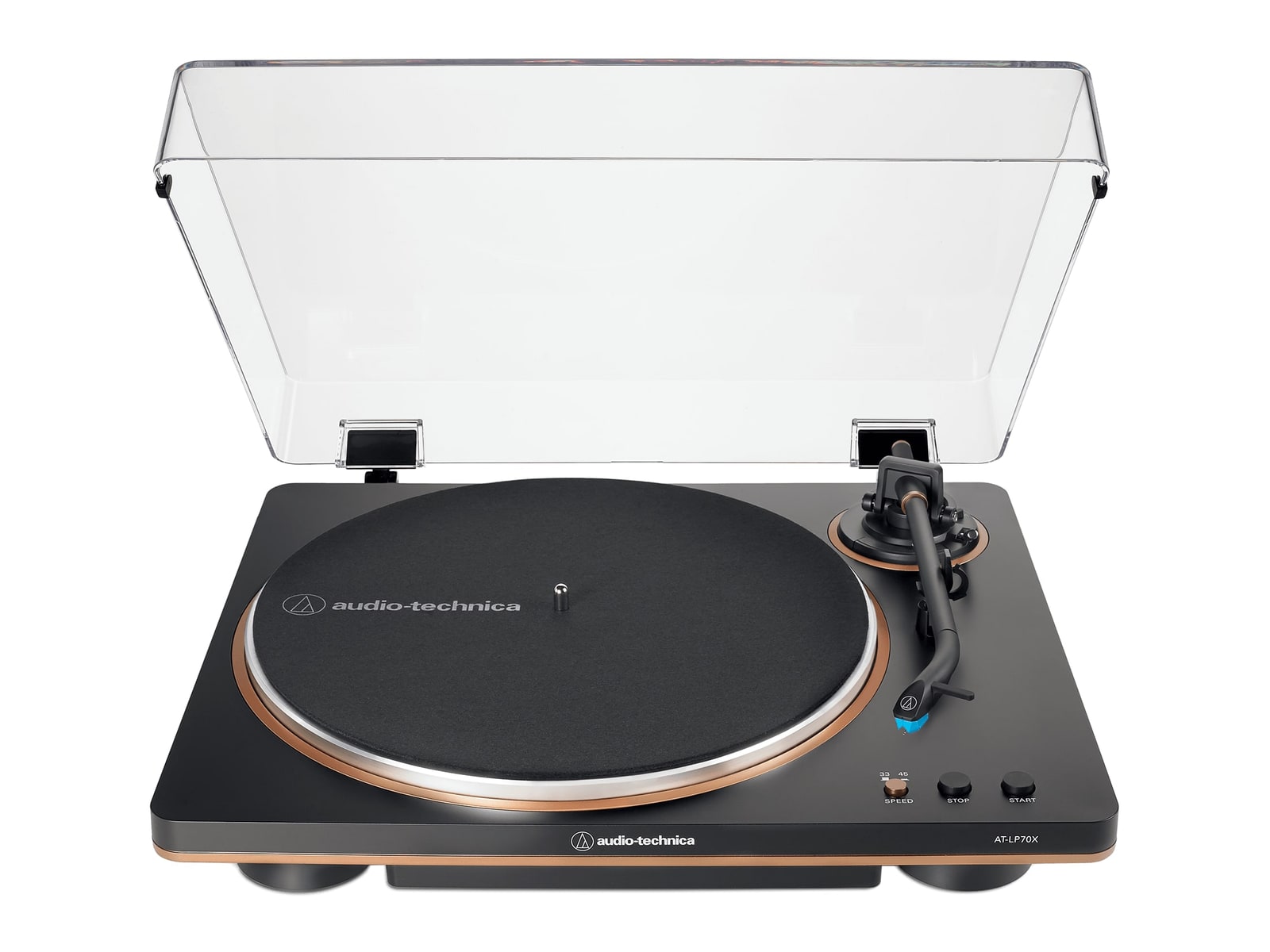 Audio-Technica - AT LP70X BZ Fully Automatic Belt Drive Black/bronze Turntables & CD Players - Black