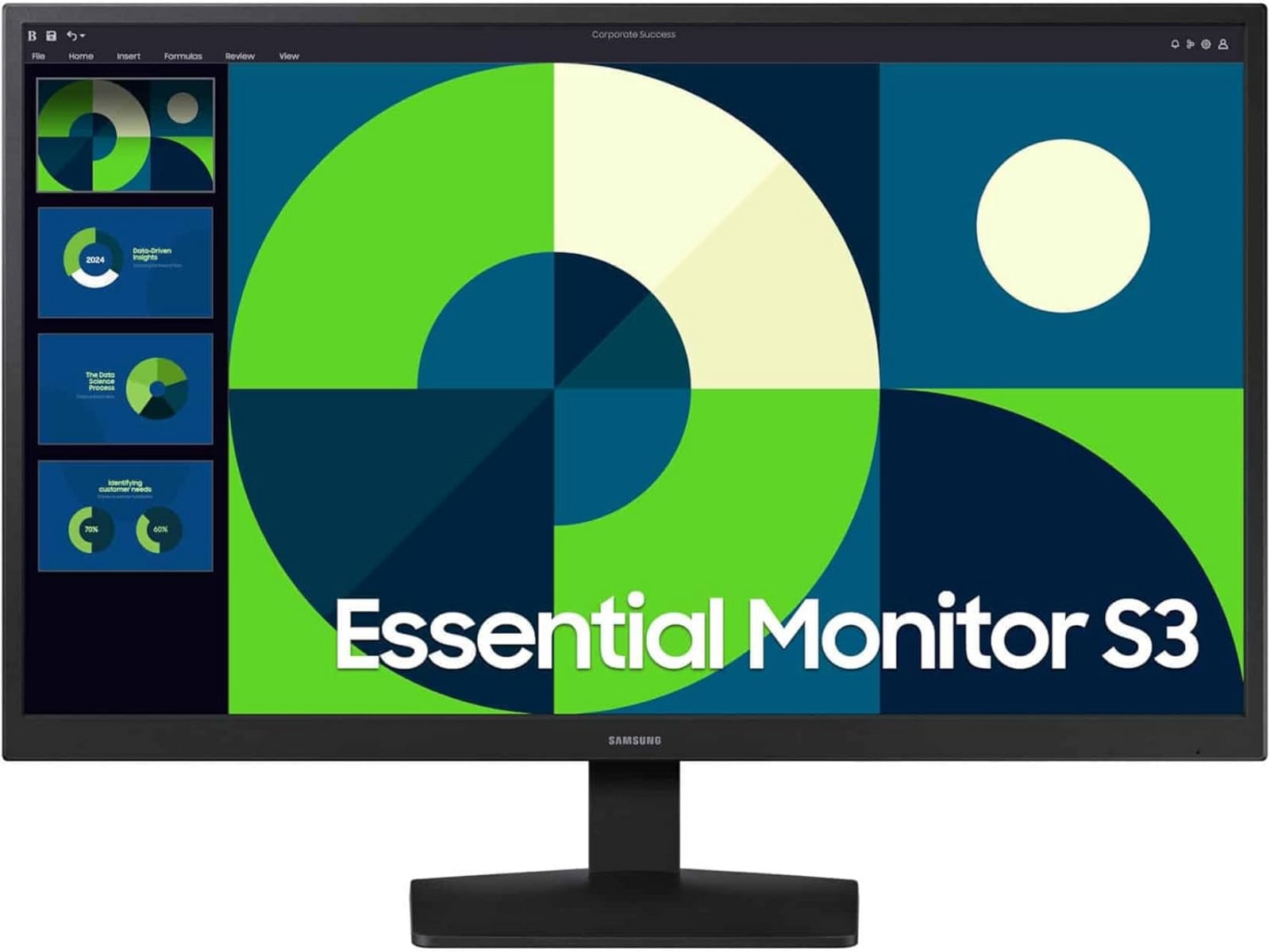 Samsung - 24" Essential Monitor S3 S24D310EA Full HD 75Hz Professional Monitors - Black