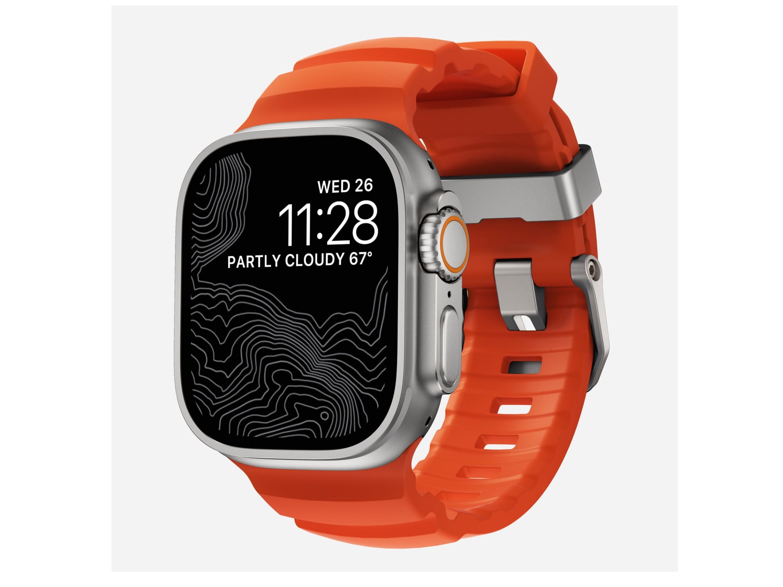 Nomad - Rocky Point Band - 46mm/49mm - Magma - Natural Hardware