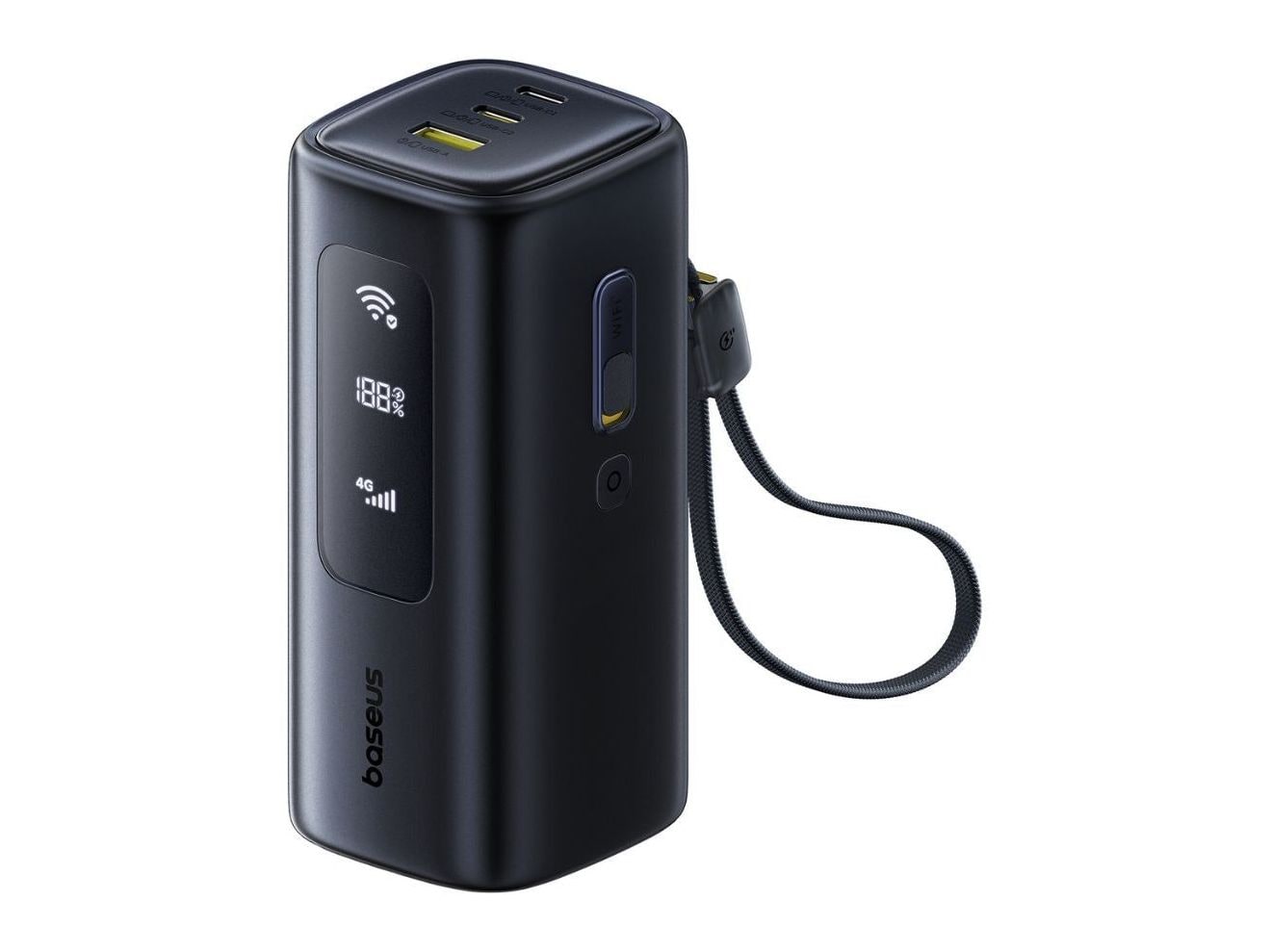 Baseus - EnerGeek GX11 MiFi Portable WiFi 67W 20000 mAh Black Power Banks