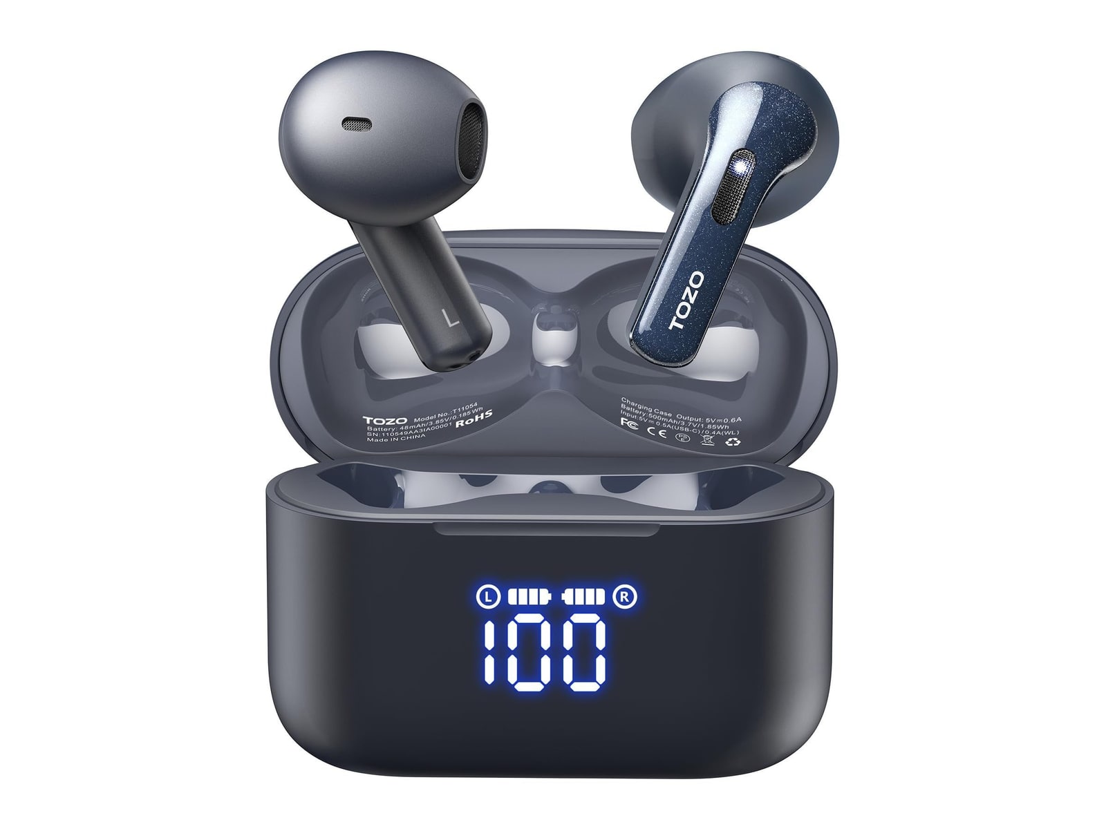 TOZO - Tonal Fits T21 True Wireless Earbuds - Blue