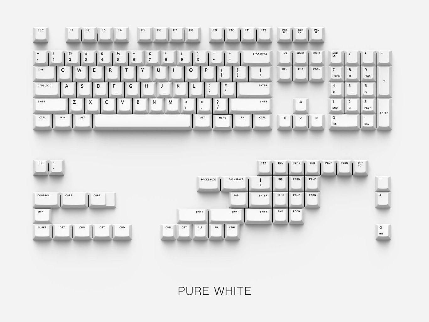 IQUNIX - PBT Keycaps Set Pure White