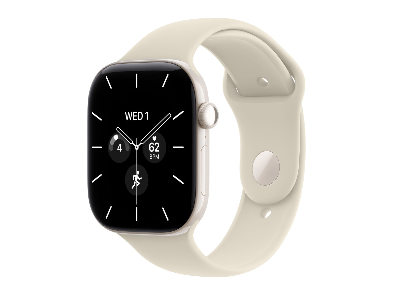 Apple Watch Series 12 GPS + Cellular 46mm Pearl White Ceramic Case with Sand Sport Band - M/L