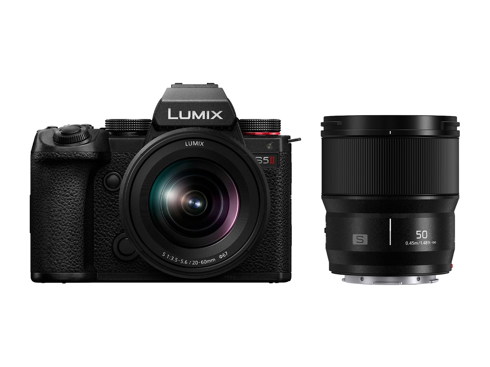 Panasonic - LUMIX S5 II 24.2 MP Mirrorless Cameras S20-60mm and S50mm Lens Kit - Black