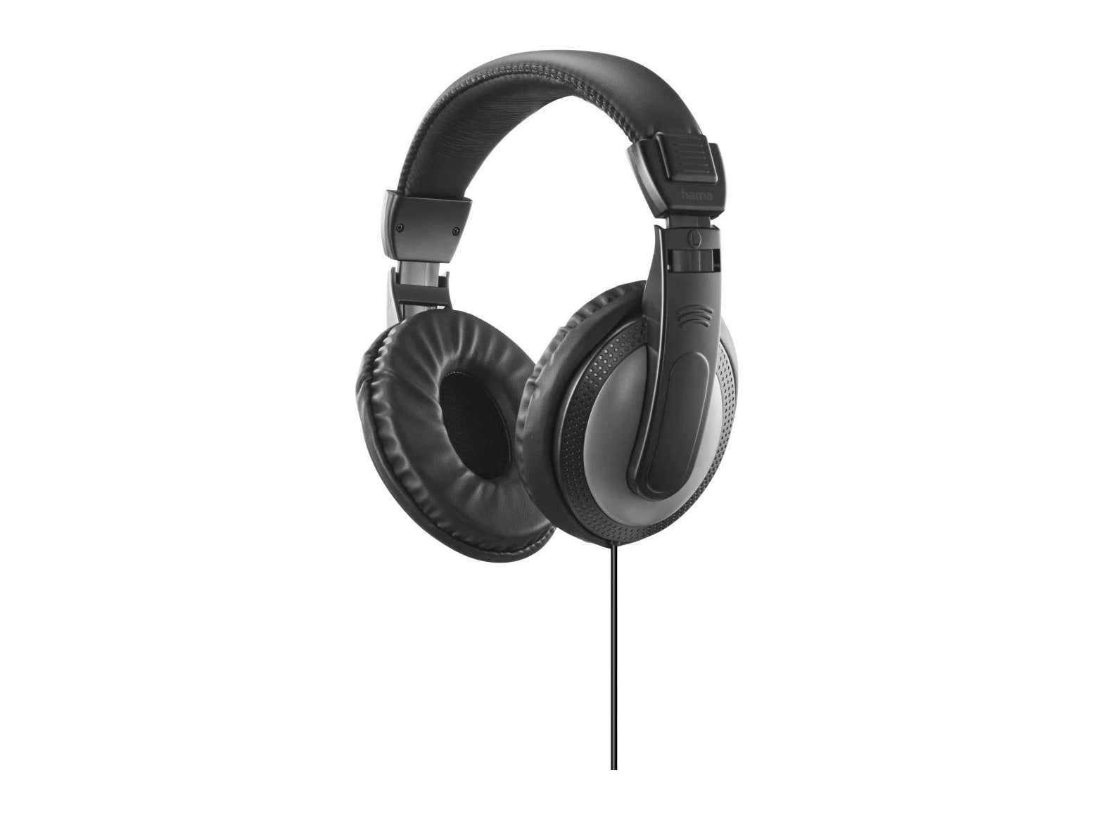 Hama - ShellTV II - 6 m Single-Sided Cable Over-Ear Headphones - Black, Dark Grey