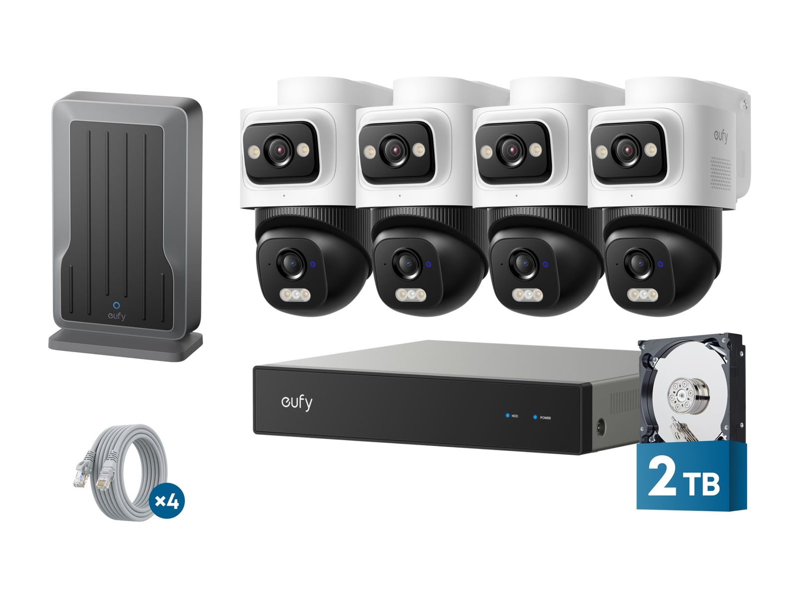 Eufy - Security NVR System E50 4-Cam Kit Security Cameras