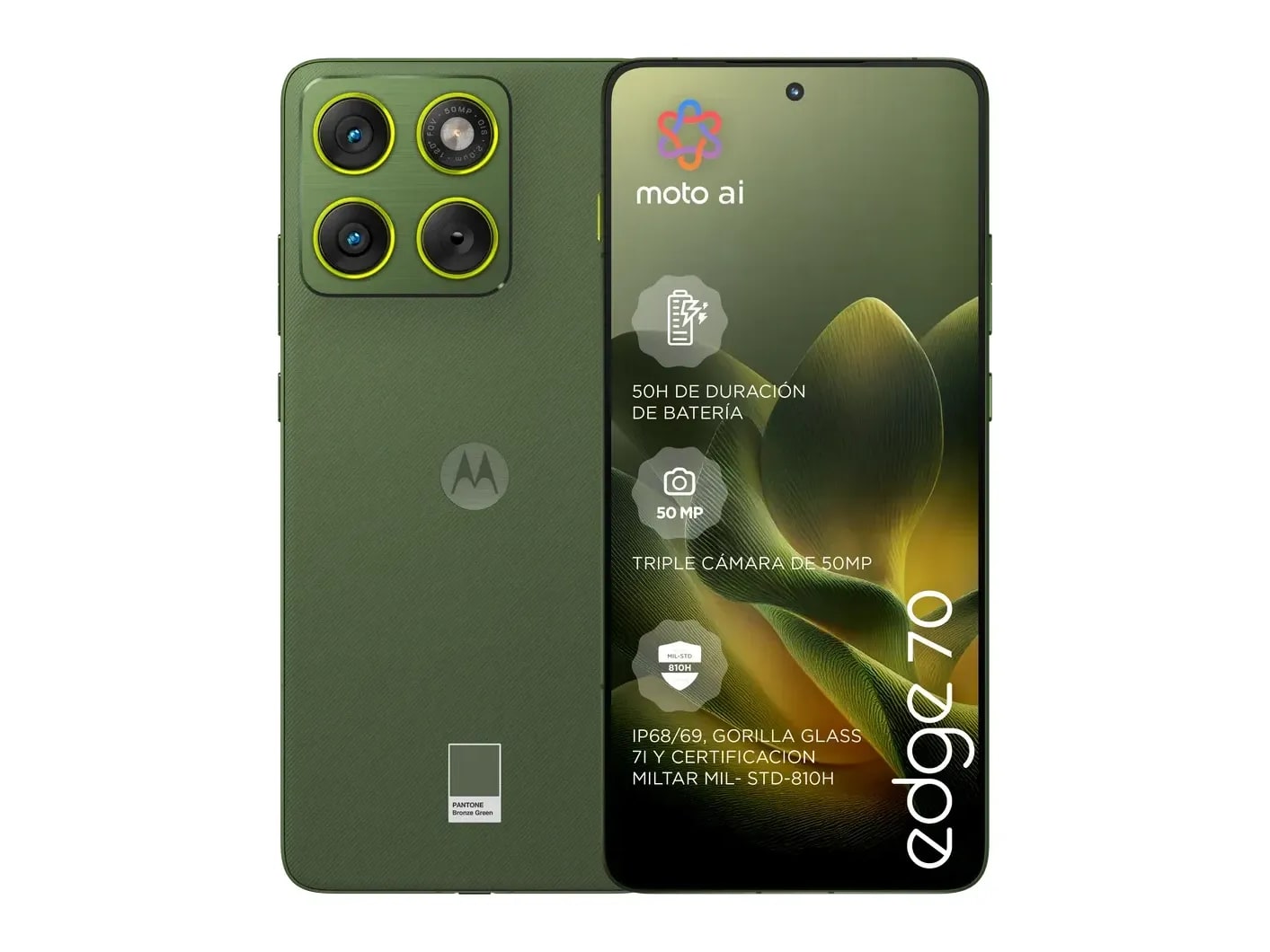 Motorola - Edge 70 5G 512GB - Pantone Bronze Green