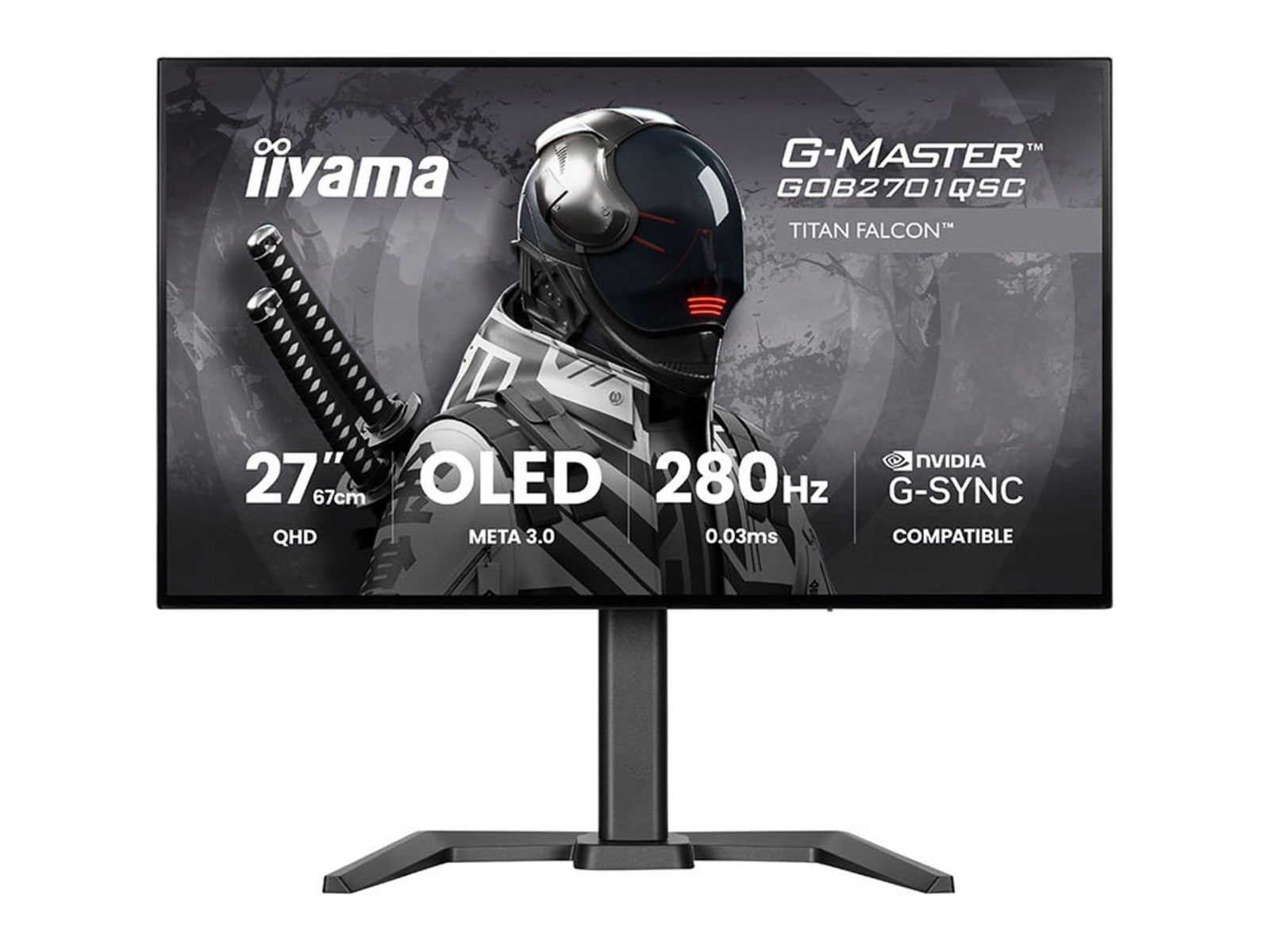 iiyama - 27" G-Master Titan Falcon GOB2701QSC-B1 WQHD 280Hz OLED Monitors - Black
