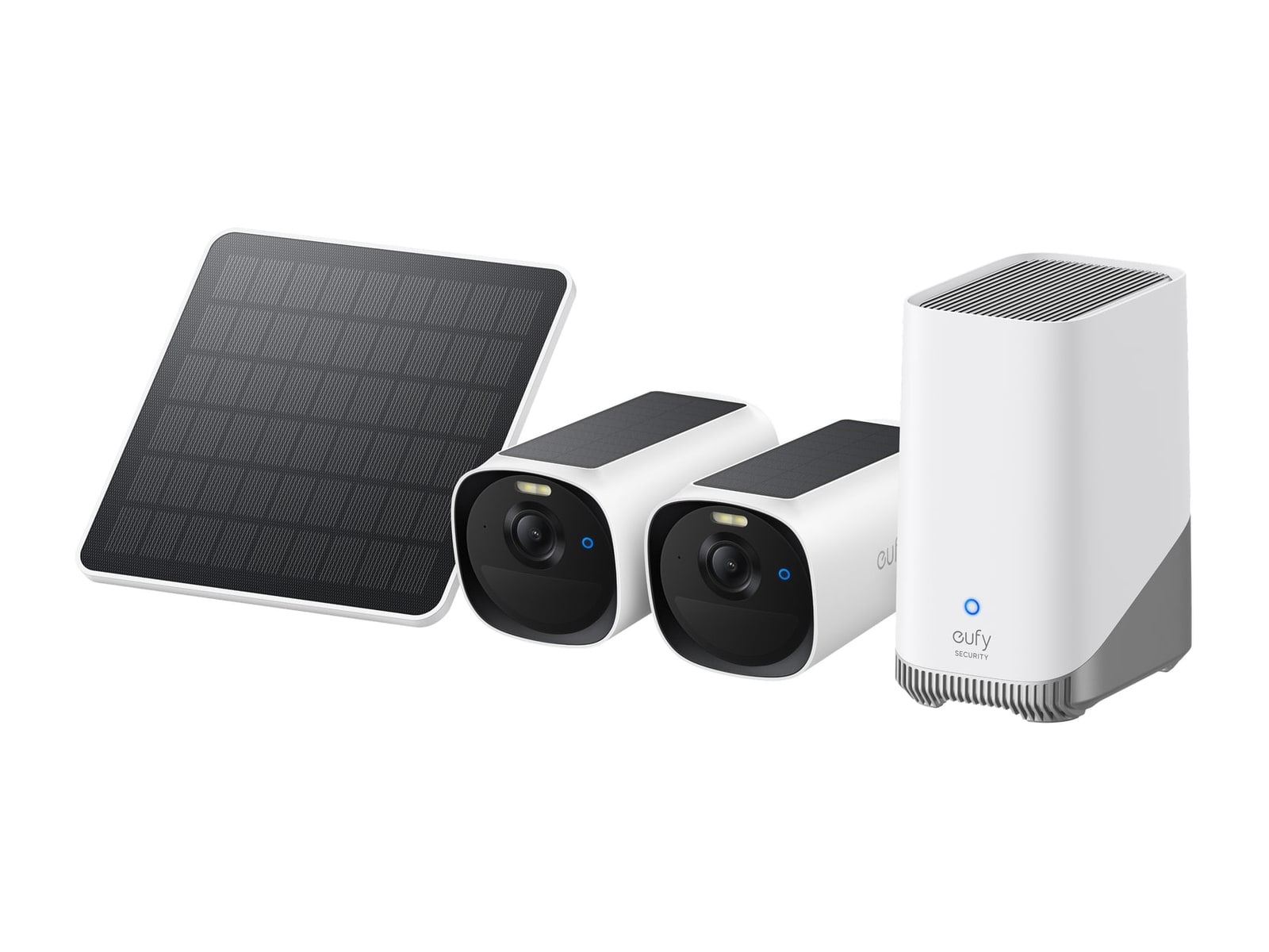 Eufy - eufyCam E40 2-Cam Kit with HomeBase S380 and Solar Panel Security Cameras