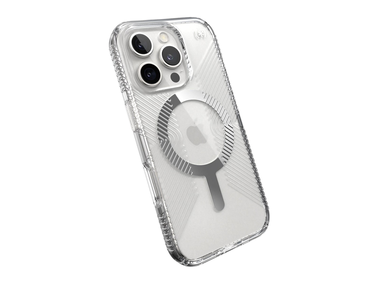 Speck - Presidio Perfect-Clear Grip MagSafe - iPhone 16 Pro - Clear/Chrome