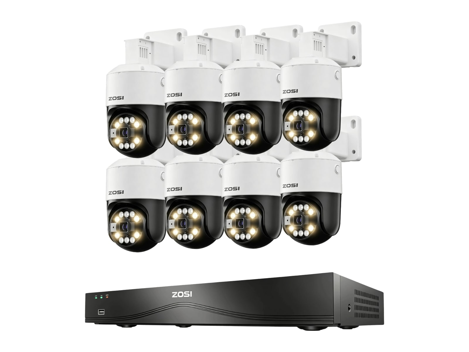 ZOSI - C296B 4K 16 Channel Pan-Tilt PoE - 4TB Drive / 8-Camera Security Cameras