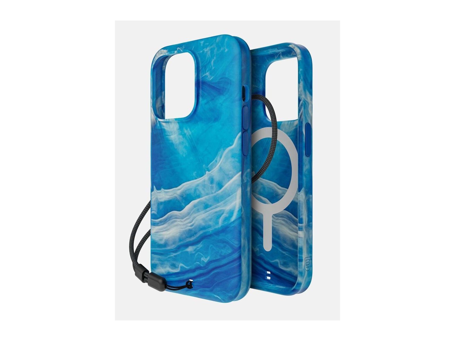 BodyGuardz - Carve MagSafe Marble iPhone 15 Pro - Blue