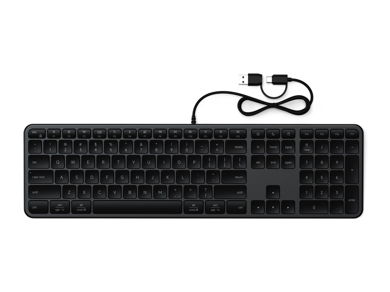 Satechi - Slim LX3 Wired Keyboard Keyboards - Black